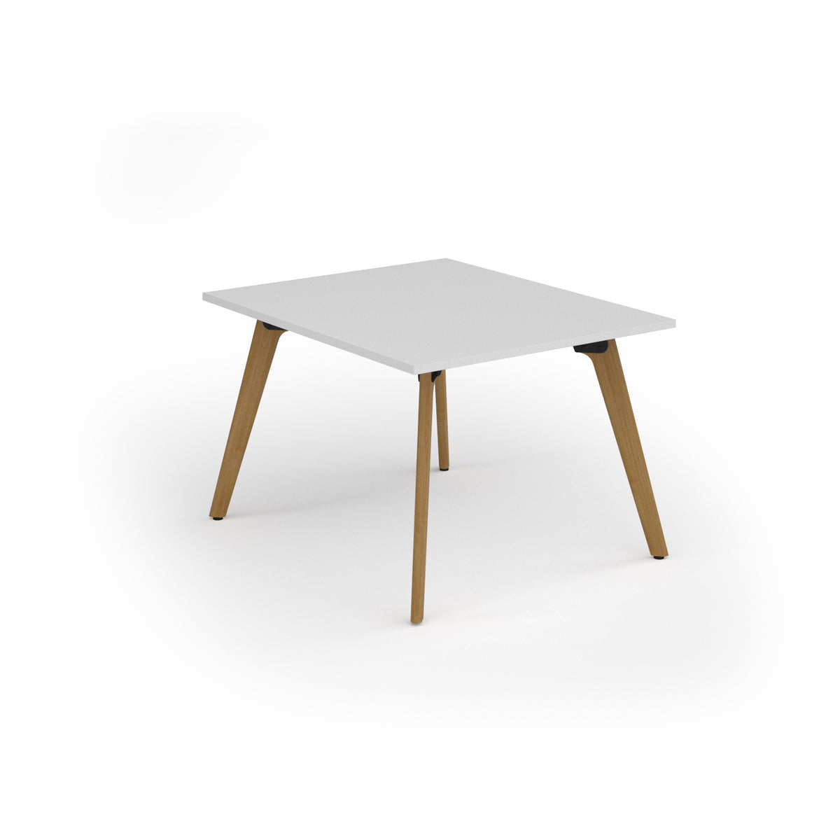 Unity worktable 1000w x 1200d with 4x solid oak legs, top in white - view 1