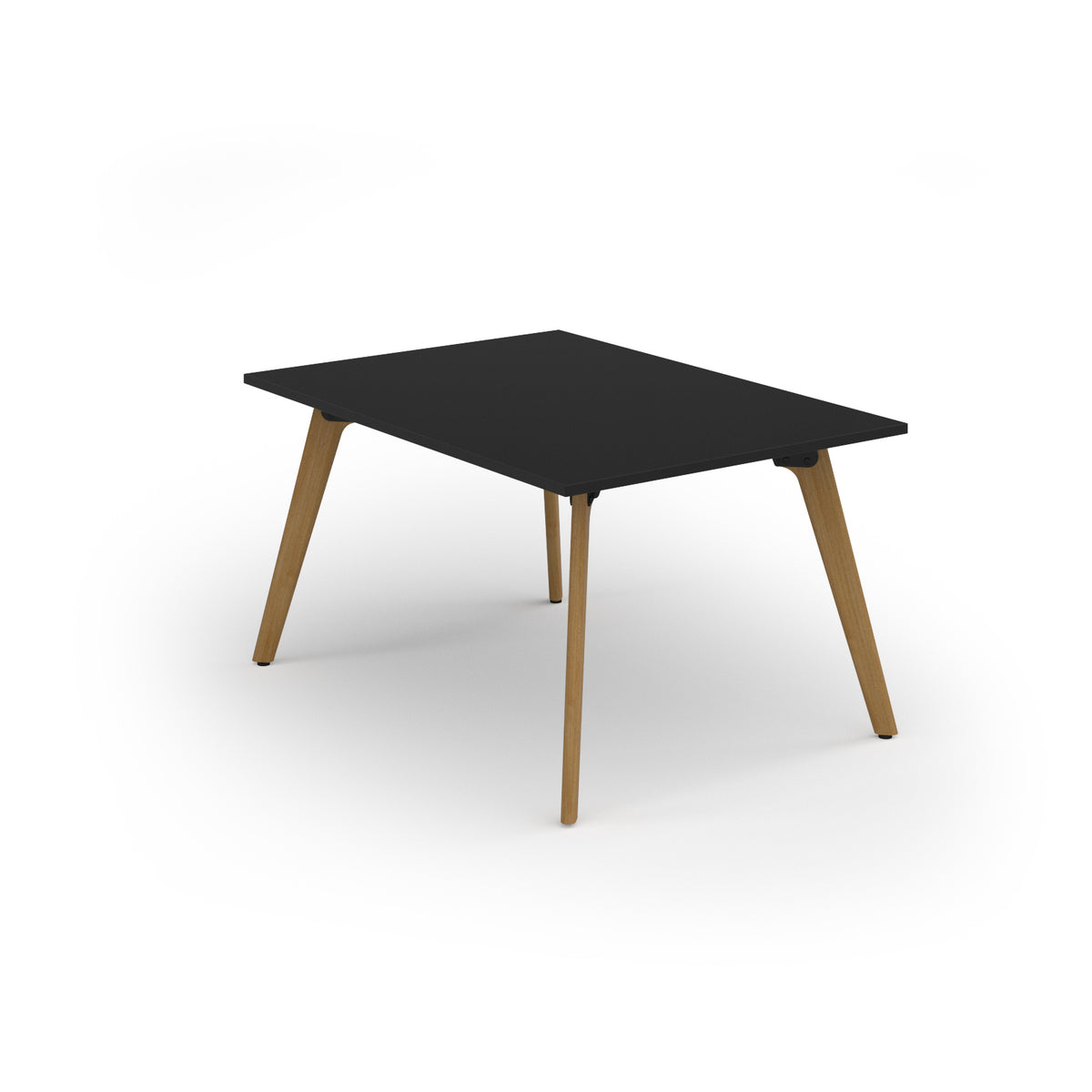 Unity worktable 1000w x 1400d with 4x solid oak legs, top in black - view 1