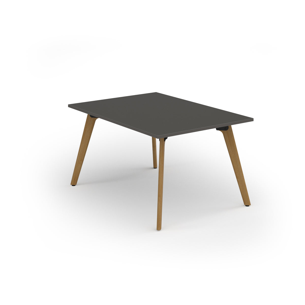 Unity worktable 1000w x 1400d with 4x solid oak legs, top in onyx grey - view 1