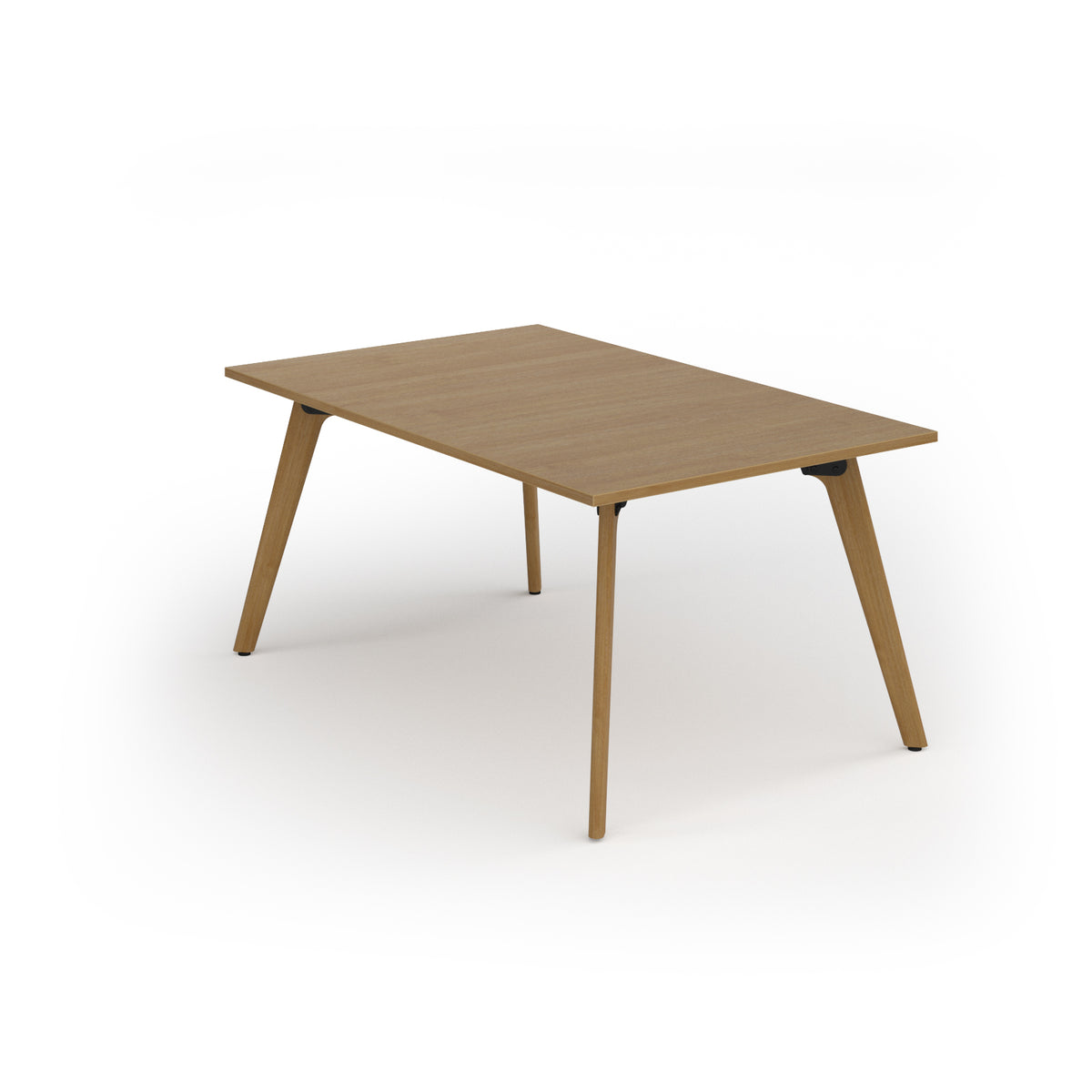 Unity worktable 1000w x 1600d with 4x solid oak legs, top in oak - view 1