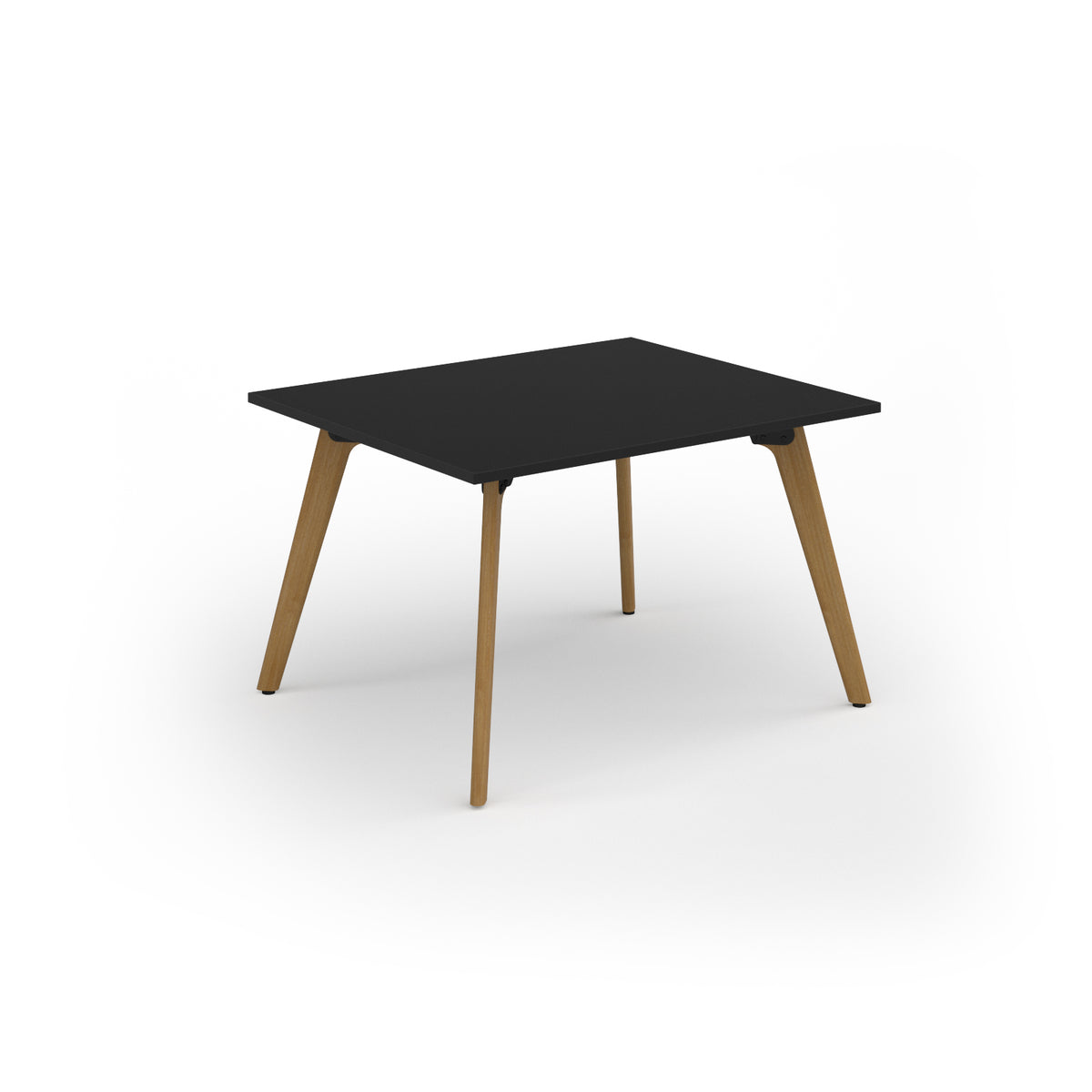 Unity worktable 1200w x 1000d with 4x solid oak legs ,top in black - view 1