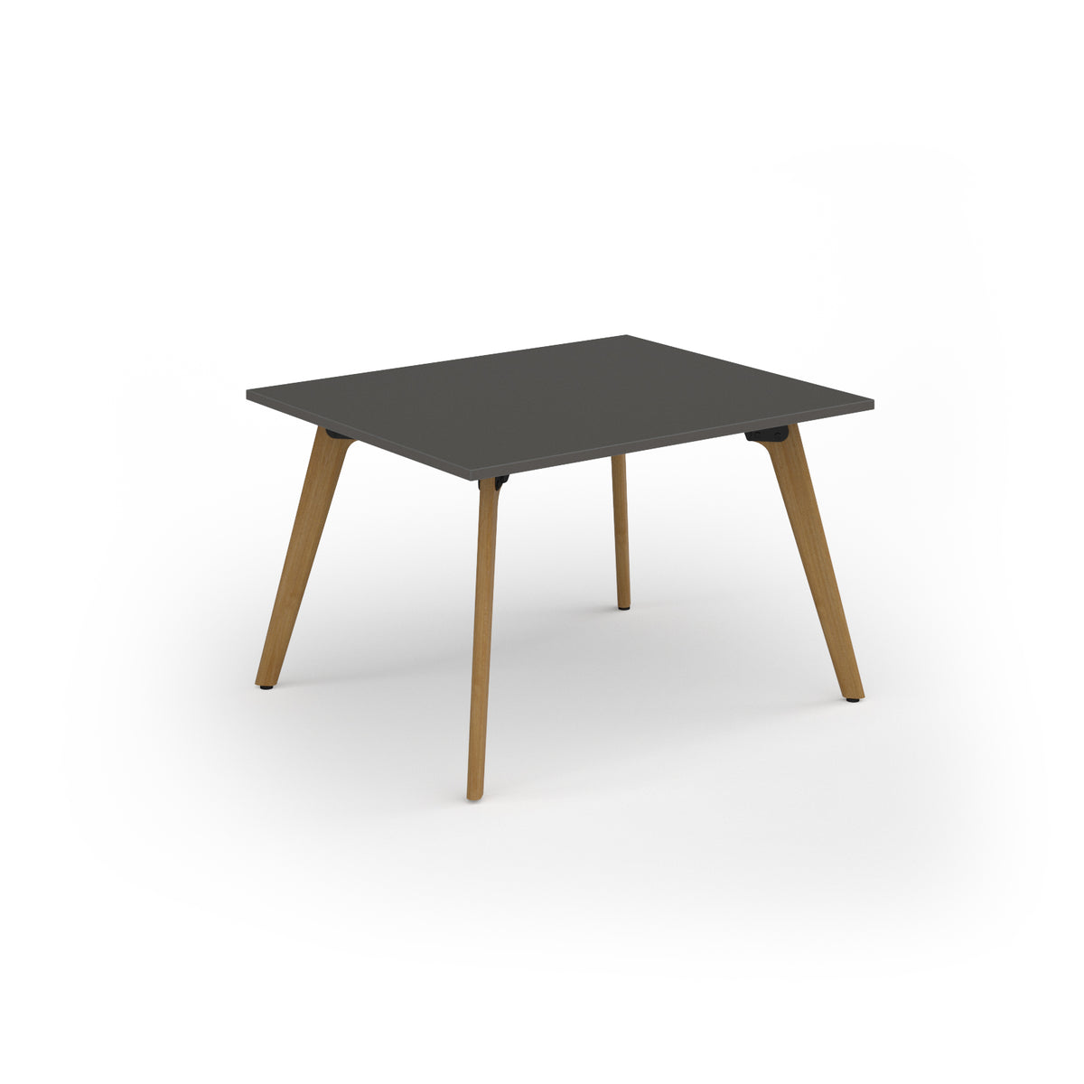 Unity worktable 1200w x 1000d with 4x solid oak legs ,top in onyx grey - view 1