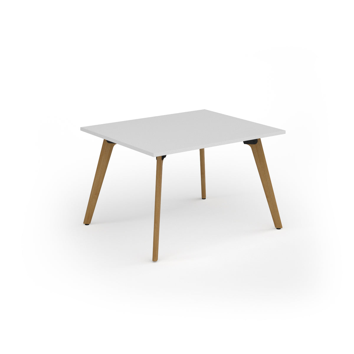 Unity worktable 1200w x 1000d with 4x solid oak legs, top in white - view 1