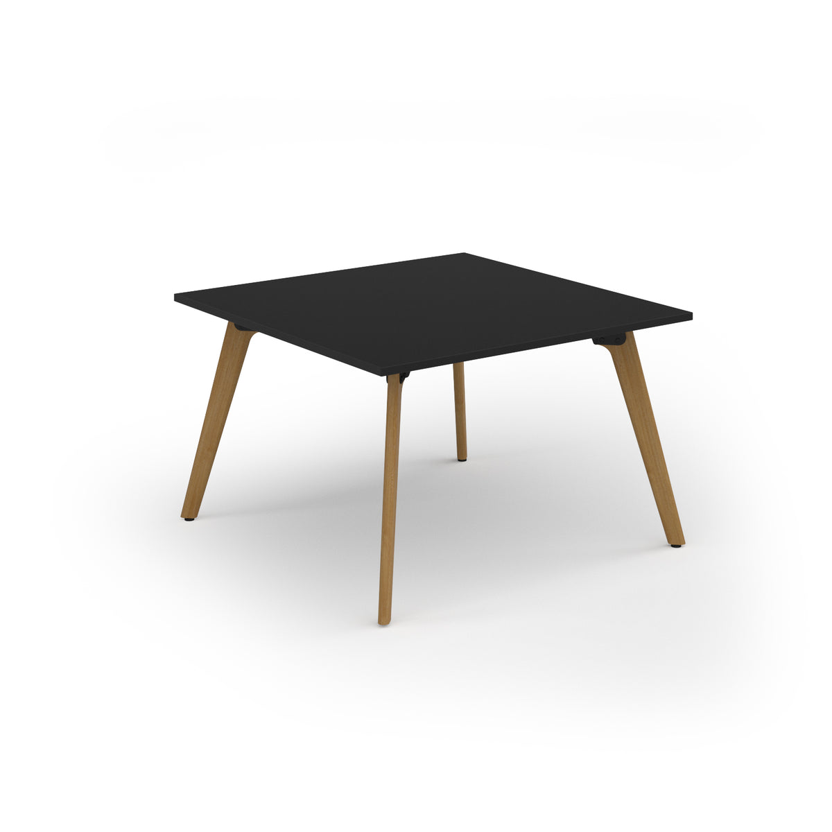 Unity worktable 1200w x 1200d with 4x solid oak legs, top in black - view 1