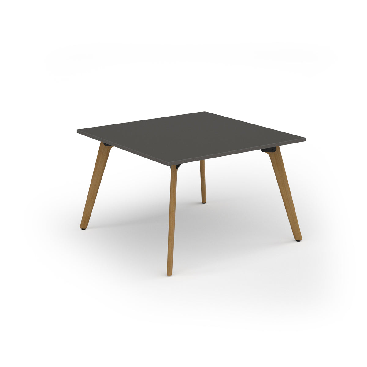 Unity worktable 1200w x 1200d with 4x solid oak legs, top in onyx grey - view 1