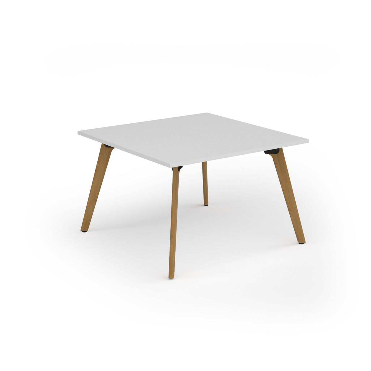 Unity worktable 1200w x 1200d with 4x solid oak legs, top in white - view 1