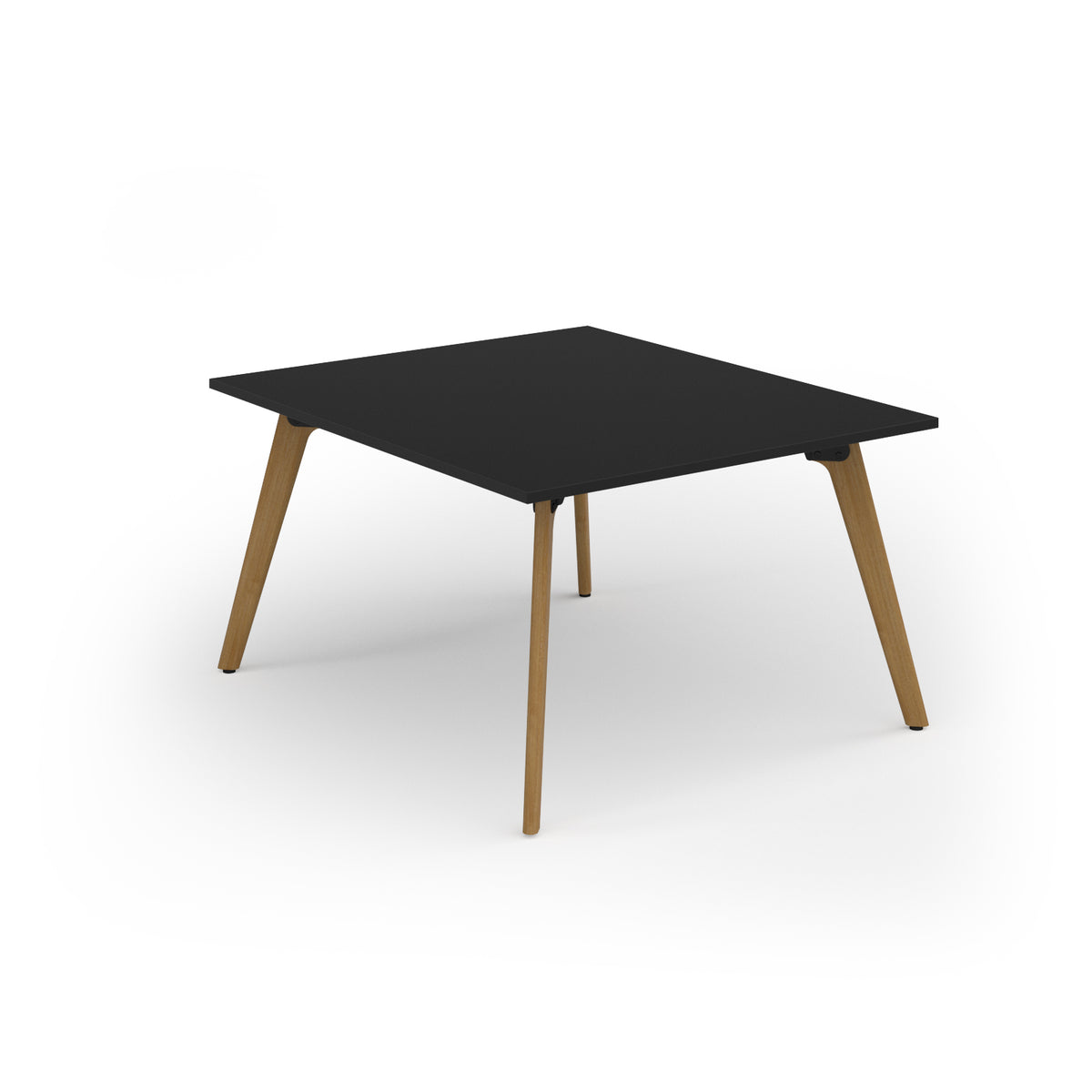 Unity worktable 1200w x 1400d with 4x solid oak legs, top in black - view 1