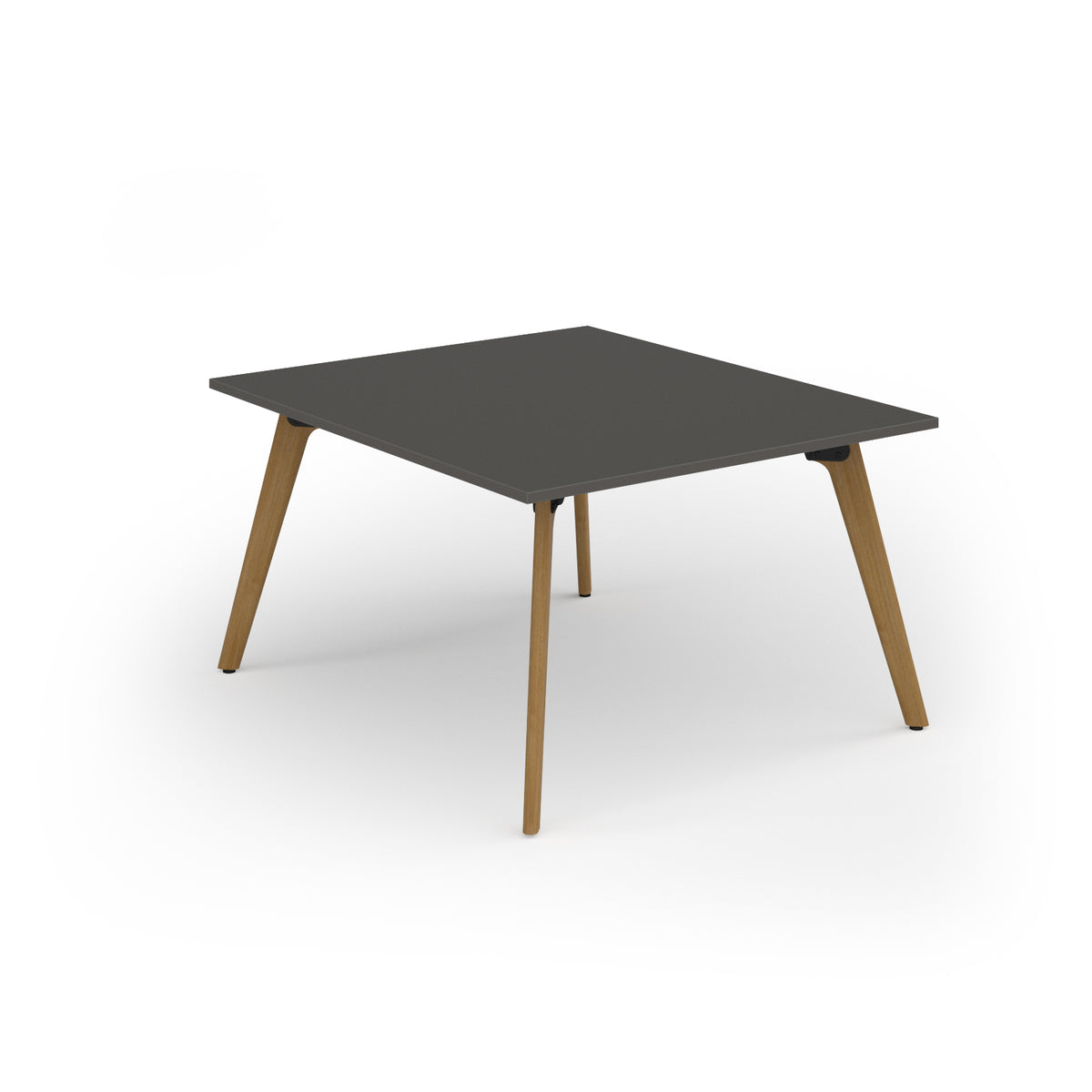 Unity worktable 1200w x 1400d with 4x solid oak legs, top in onyx grey - view 1