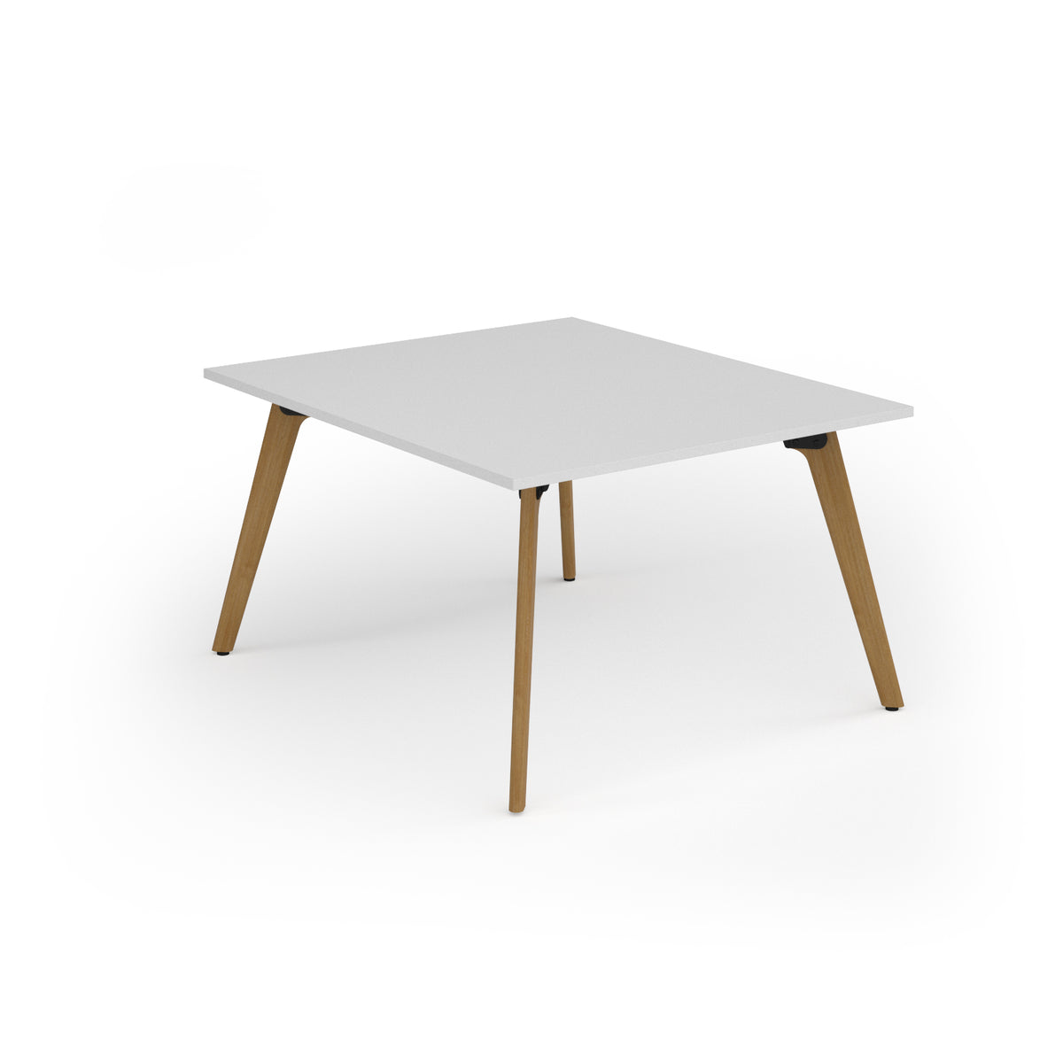 Unity worktable 1200w x 1400d with 4x solid oak legs, top in white - view 1