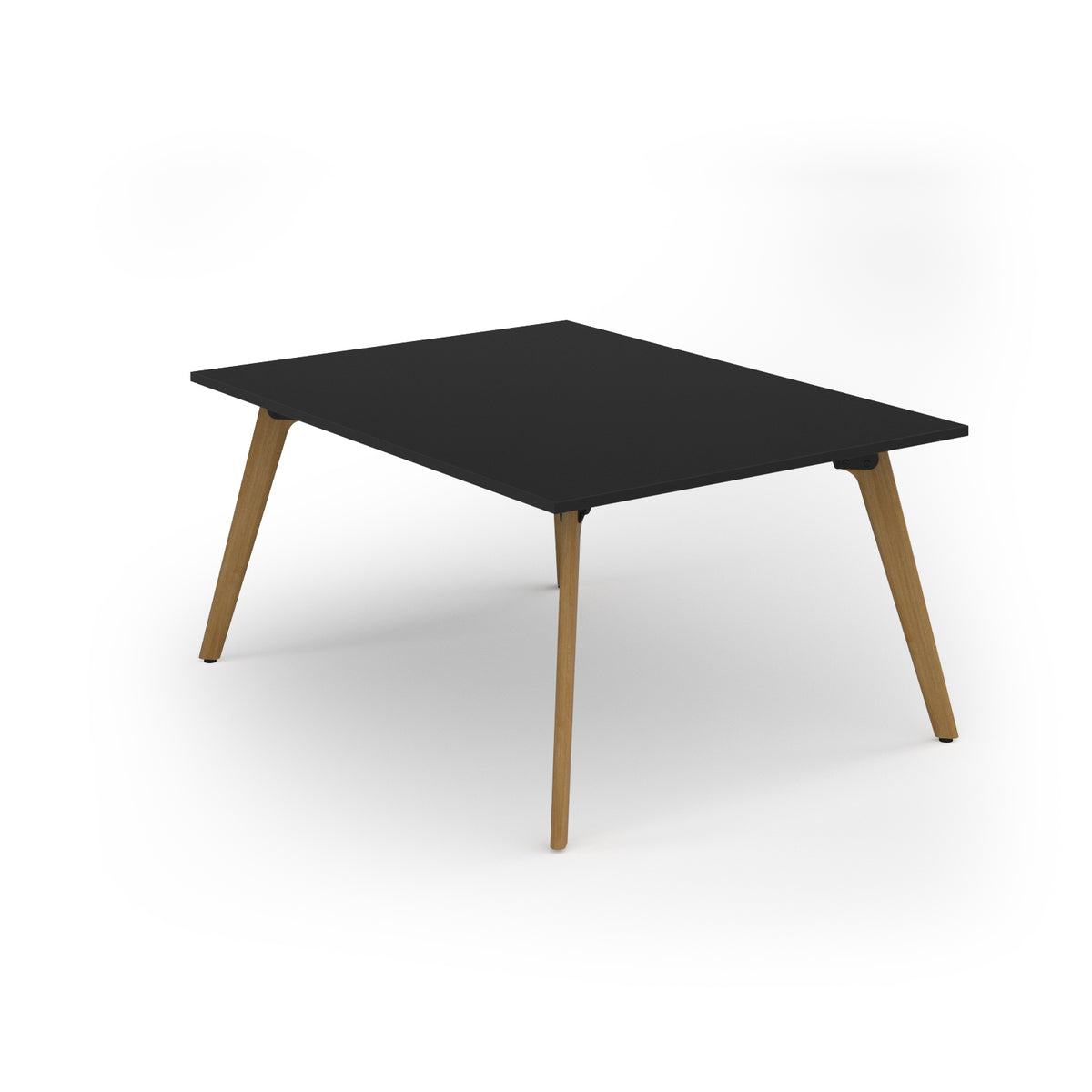 Unity worktable 1200w x 1600d with 4x solid oak legs, top in black - view 1