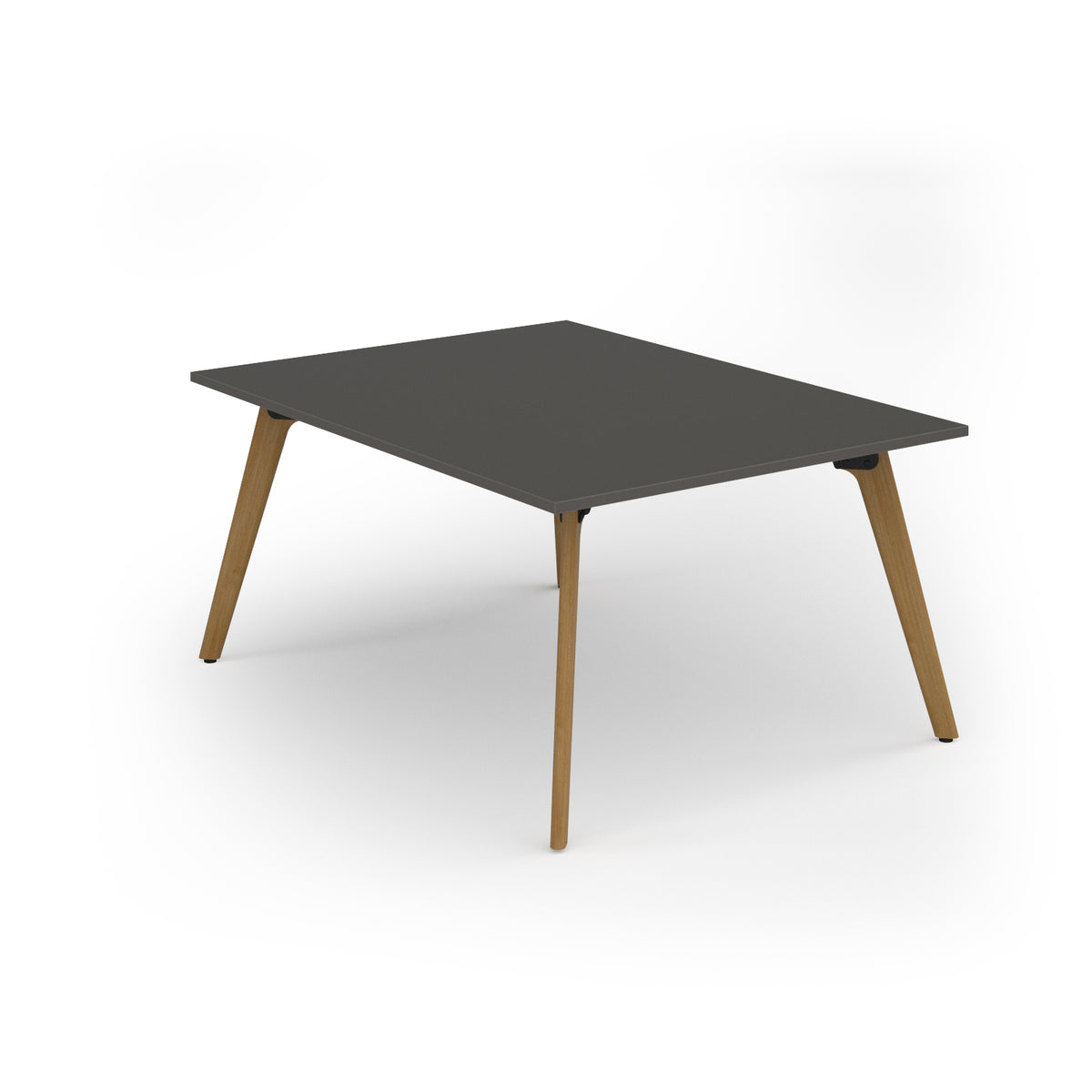 Unity worktable 1200w x 1600d with 4x solid oak legs, top in onyx grey - view 1