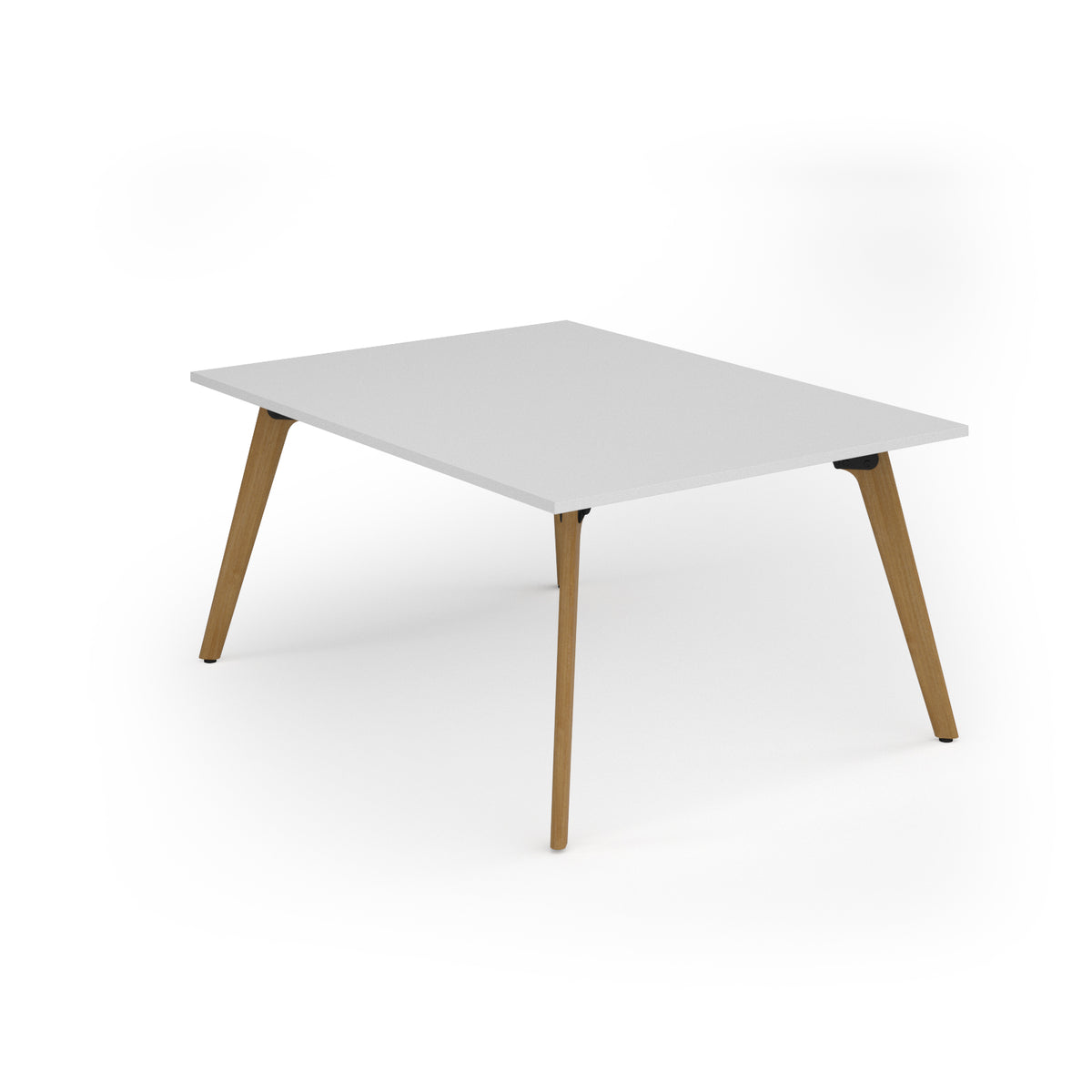 Unity worktable 1200w x 1600d with 4x solid oak legs, top in white - view 1
