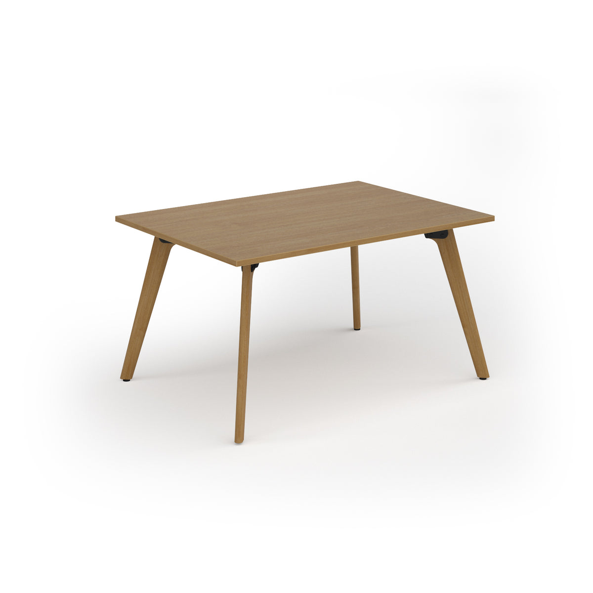Unity worktable 1400w x 1000d with 4x solid oak legs, top in oak - view 1