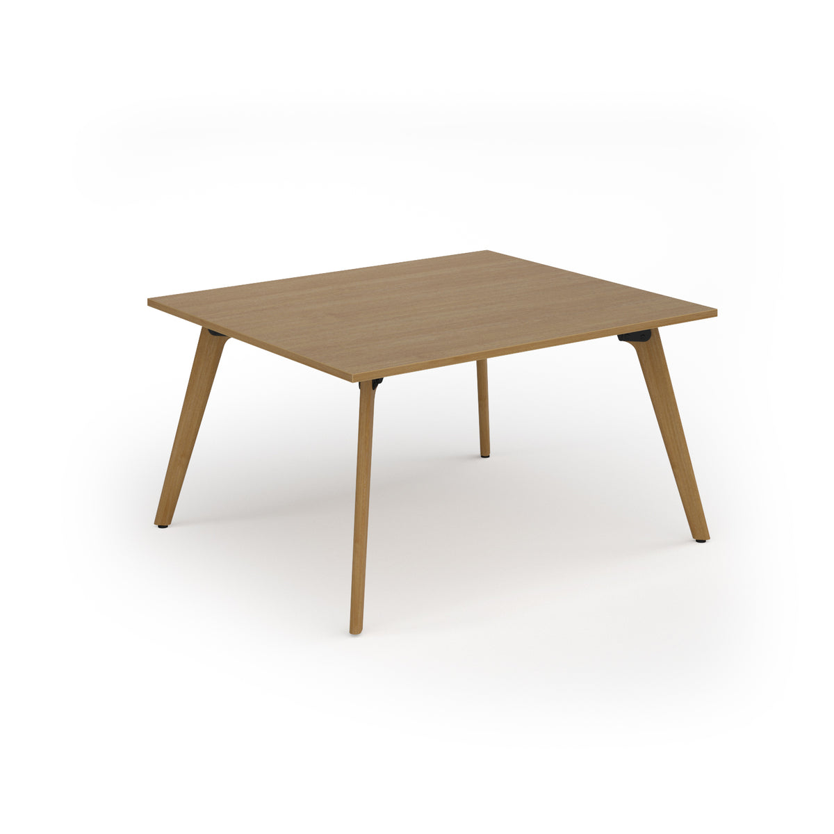 Unity worktable 1400w x 1200d with 4x solid oak legs, top in oak - view 1