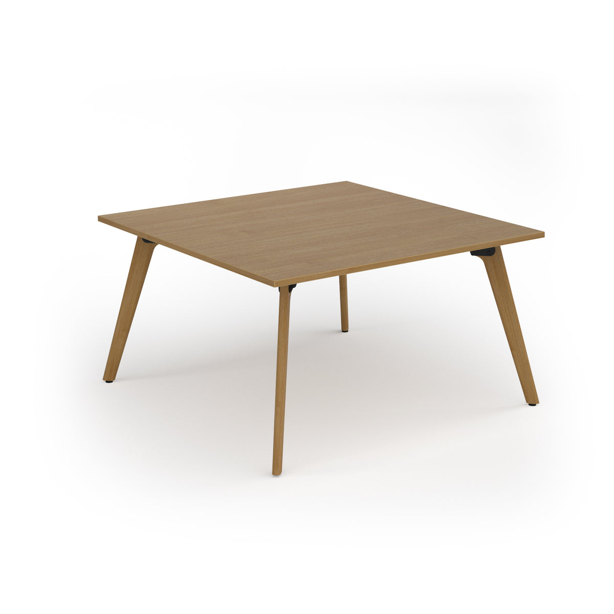 Unity worktable 1400w x 1400d with 4x solid oak legs, top in oak - view 1