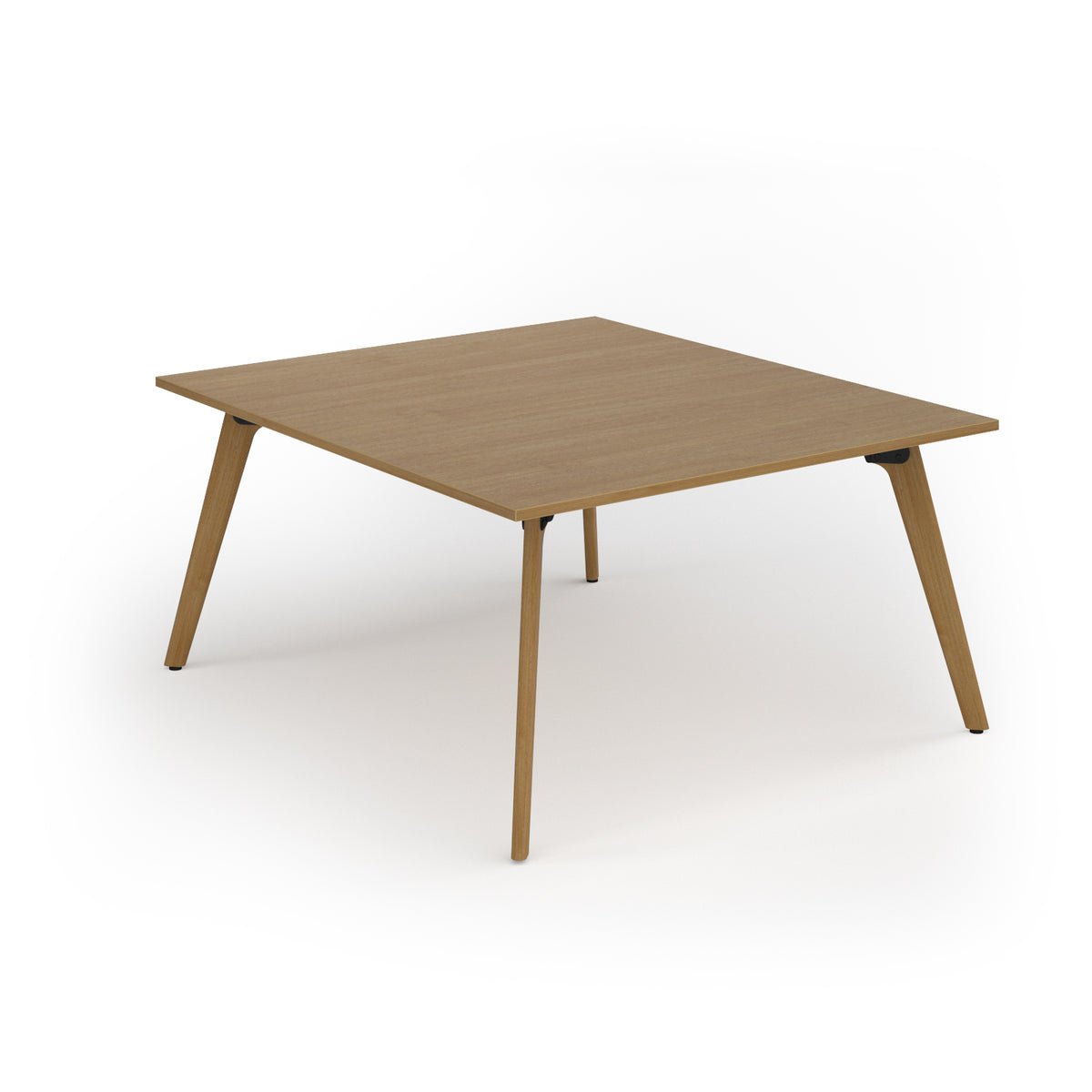 Unity worktable 1400w x 1600d with 4x solid oak legs, top in oak - view 1