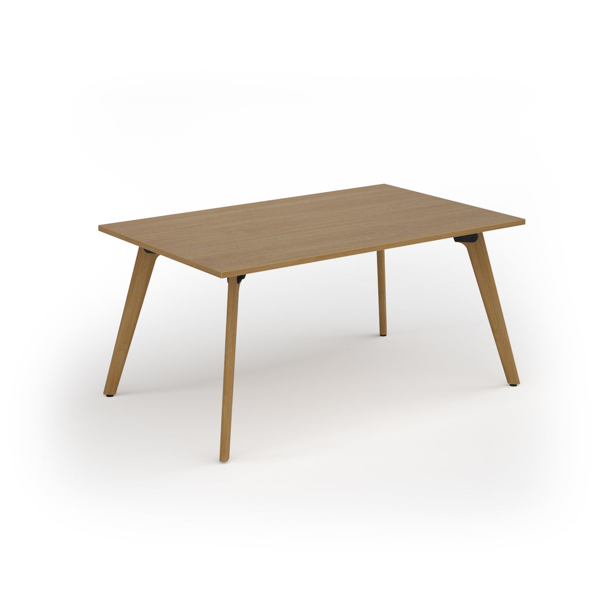 Unity worktable 1600w x 1000d with 4x solid oak legs, top in oak - view 1