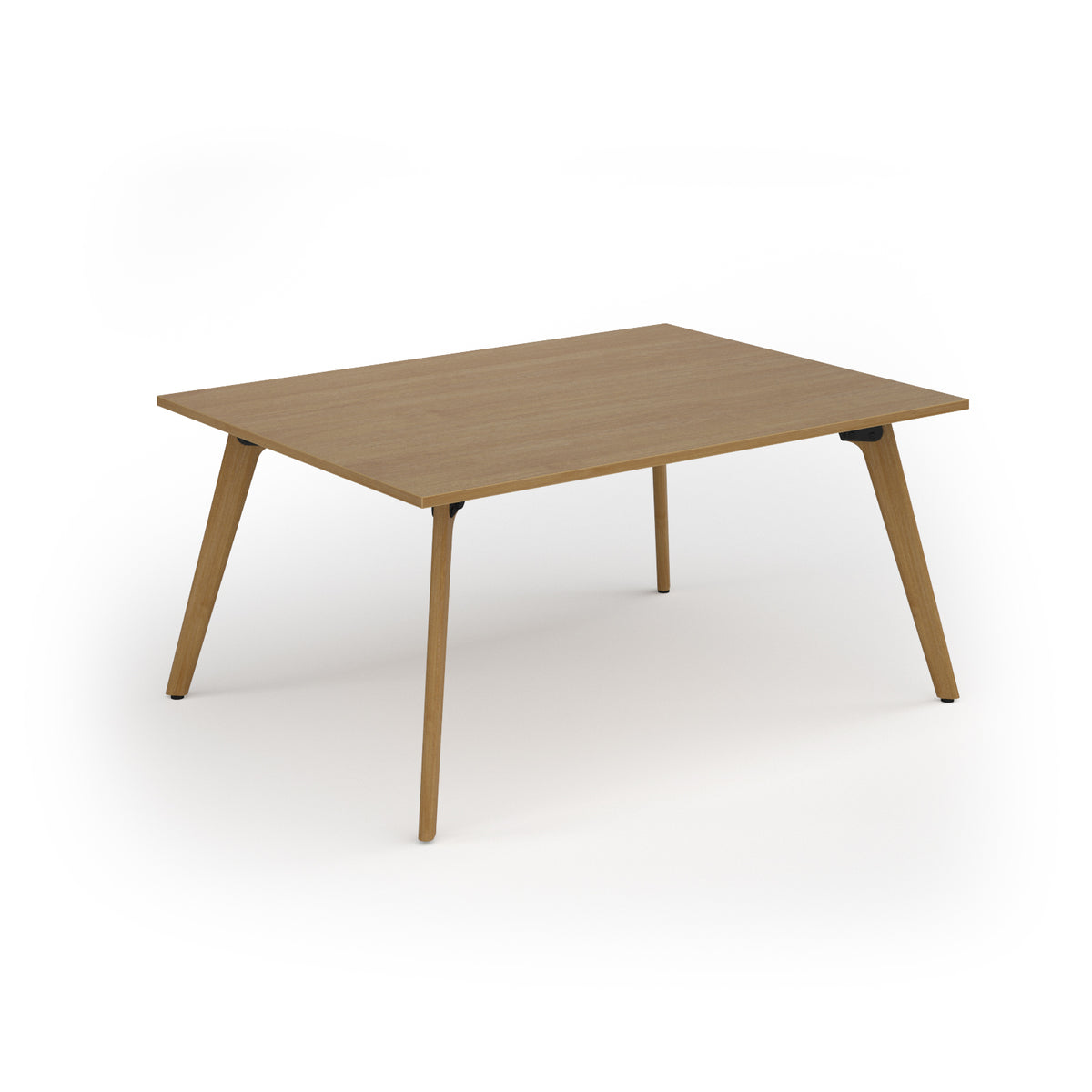 Unity worktable 1600w x 1200d with 4x solid oak legs, top in oak - view 1