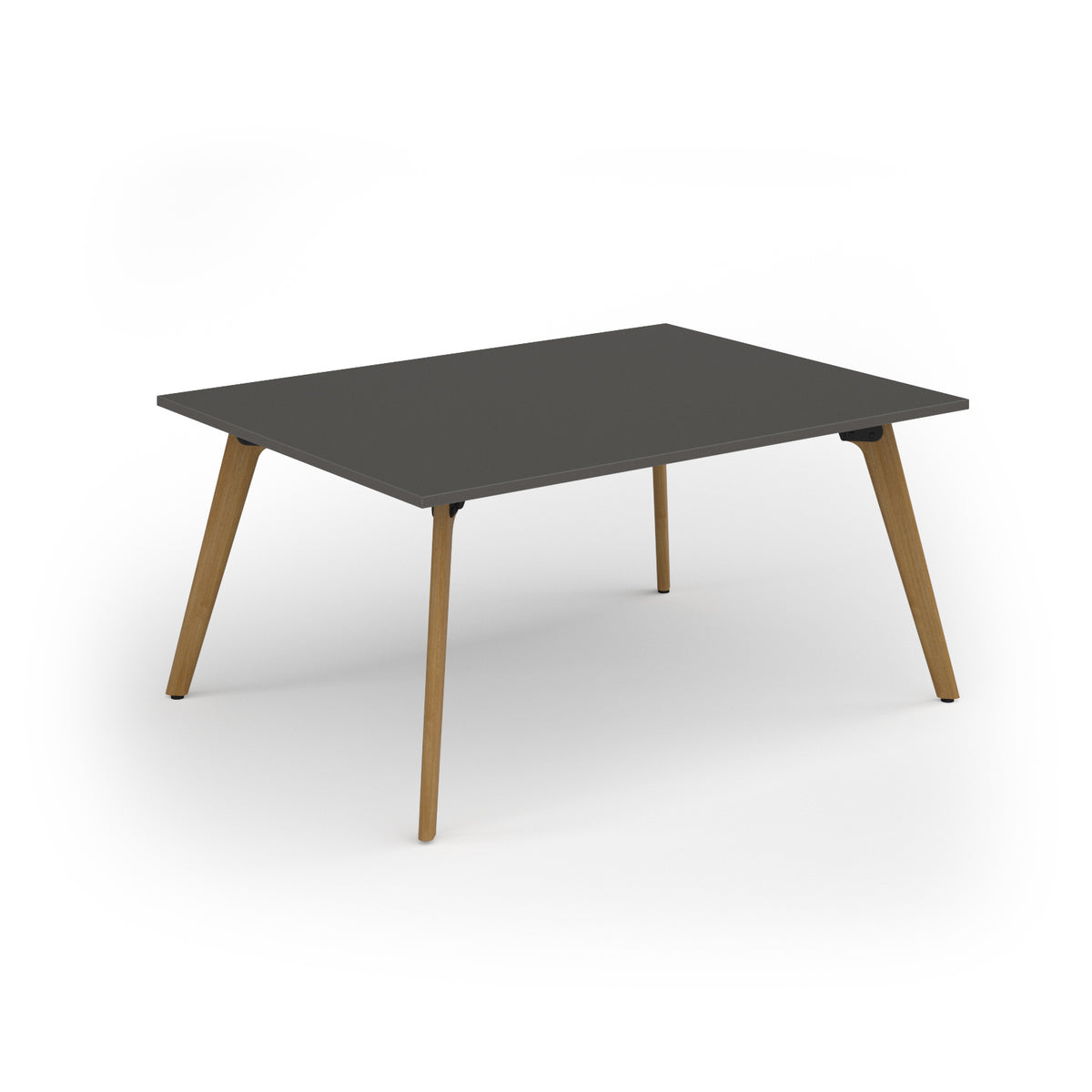 Unity worktable 1600w x 1200d with 4x solid oak legs, top in onyx grey - view 1
