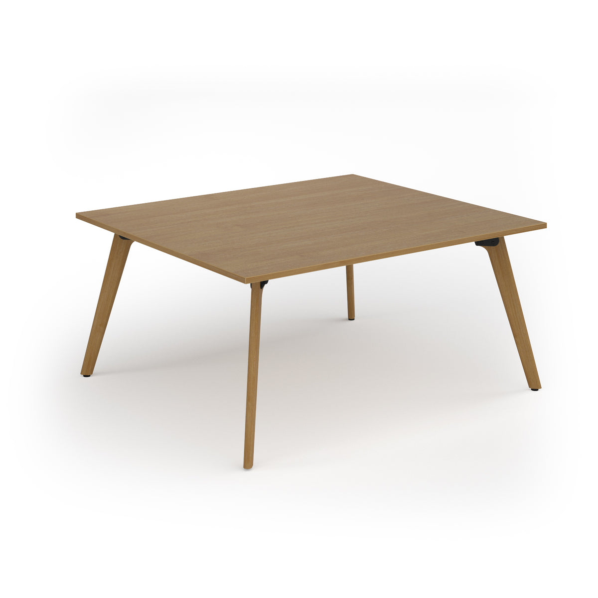 Unity worktable 1600w x 1400d with 4x solid oak legs, top in oak - view 1