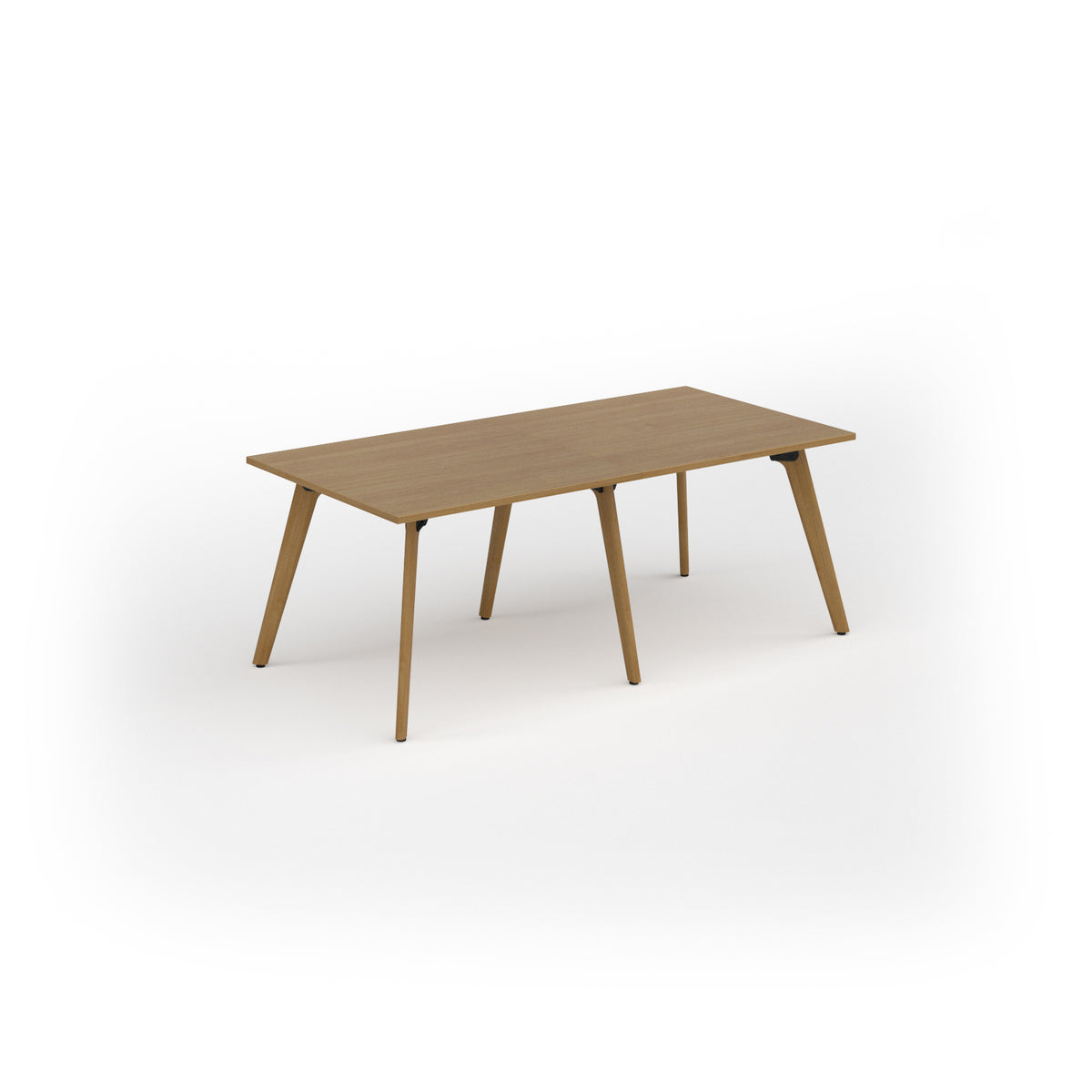 Unity worktable 2000w x 1000d with 4x solid oak legs, top in oak - view 1