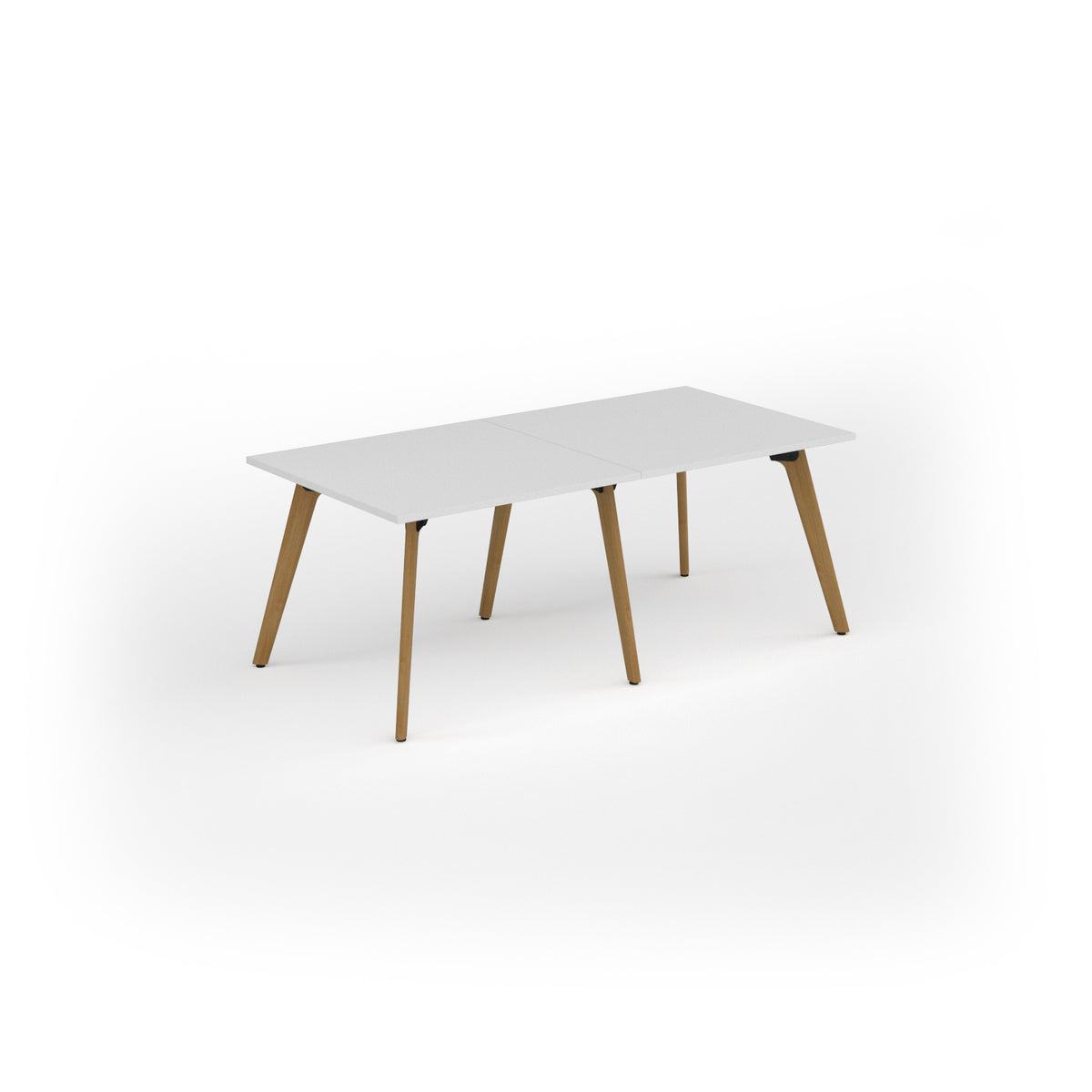 Unity worktable 2000w x 1000d with 4x solid oak legs, top in white - view 1