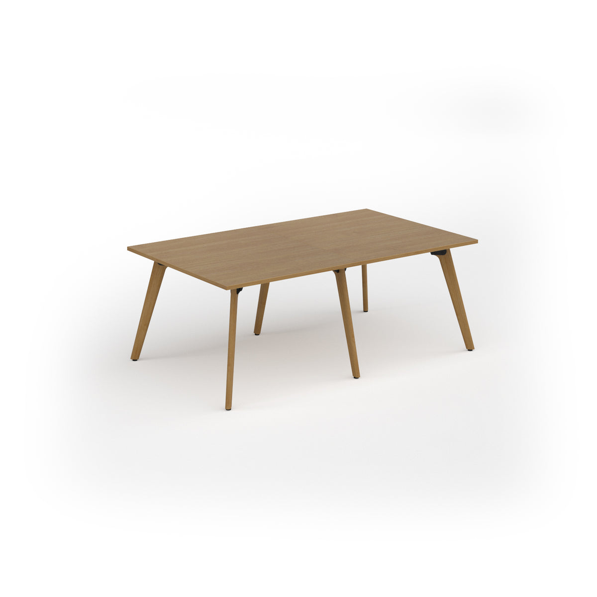 Unity worktable 2000w x 1200d with 4x solid oak legs, top in oak - view 1