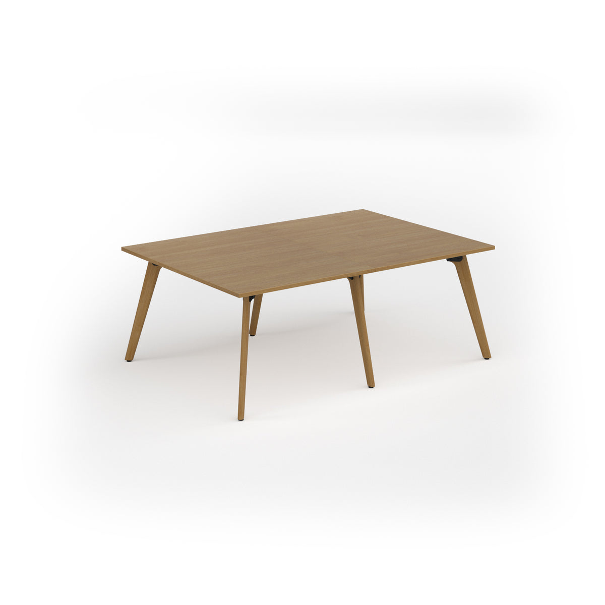 Unity worktable 2000w x 1400d with 4x solid oak legs, top in oak - view 1