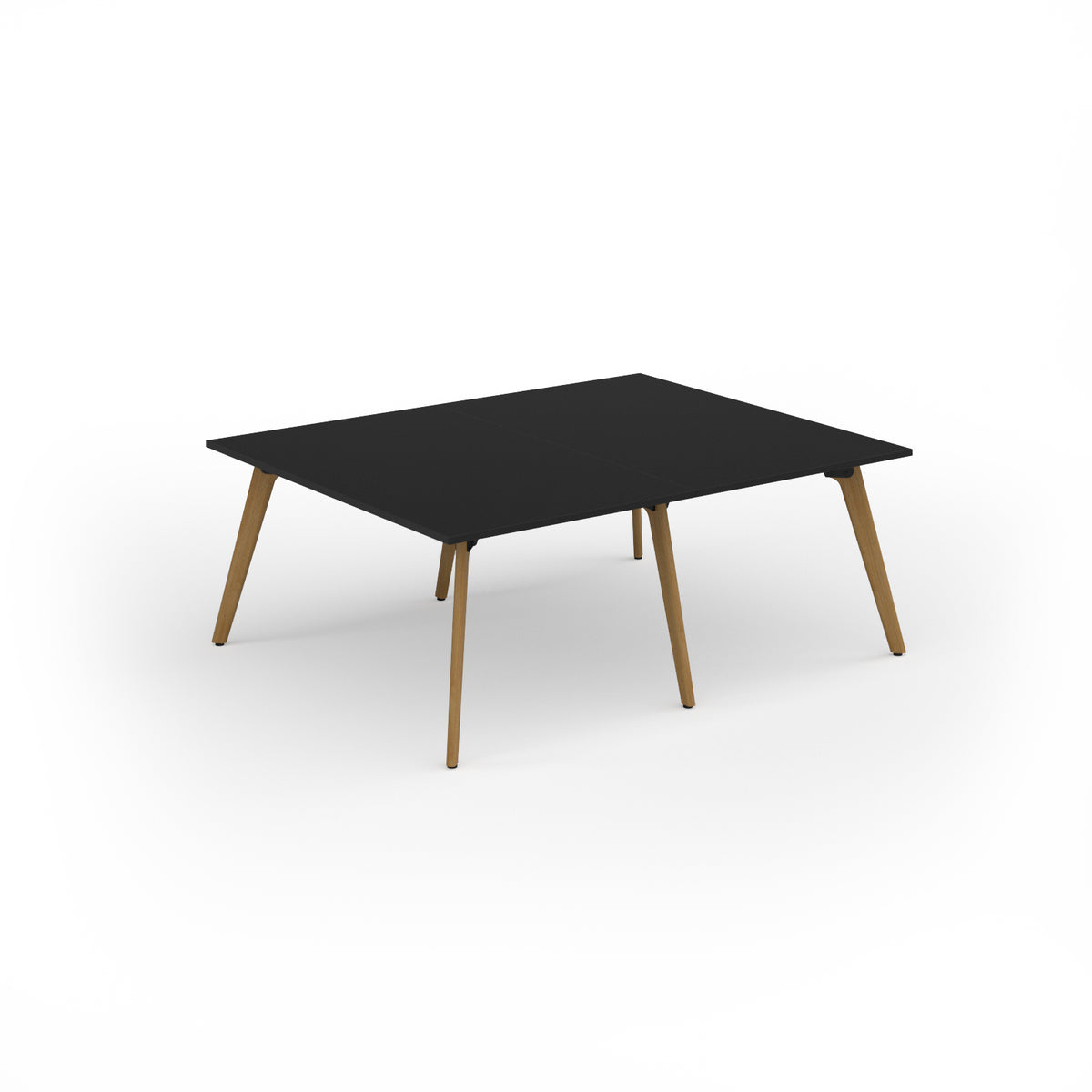 Unity worktable 2000w x 1600d with 4x solid oak legs, top in black - view 1