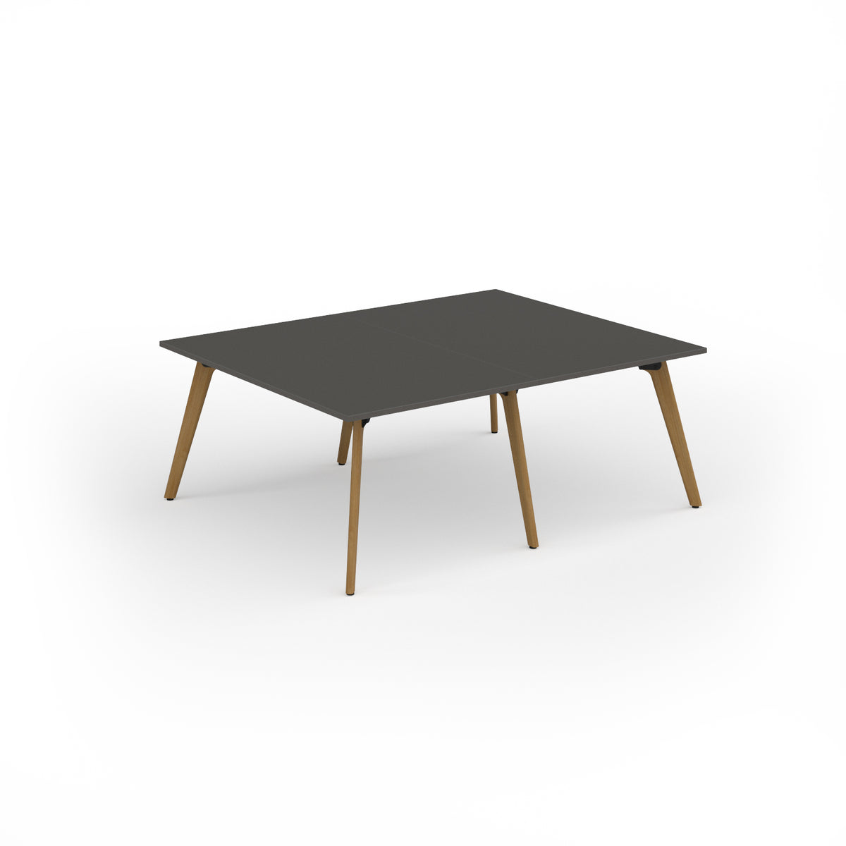 Unity worktable 2000w x 1600d with 4x solid oak legs, top in onyx grey - view 1