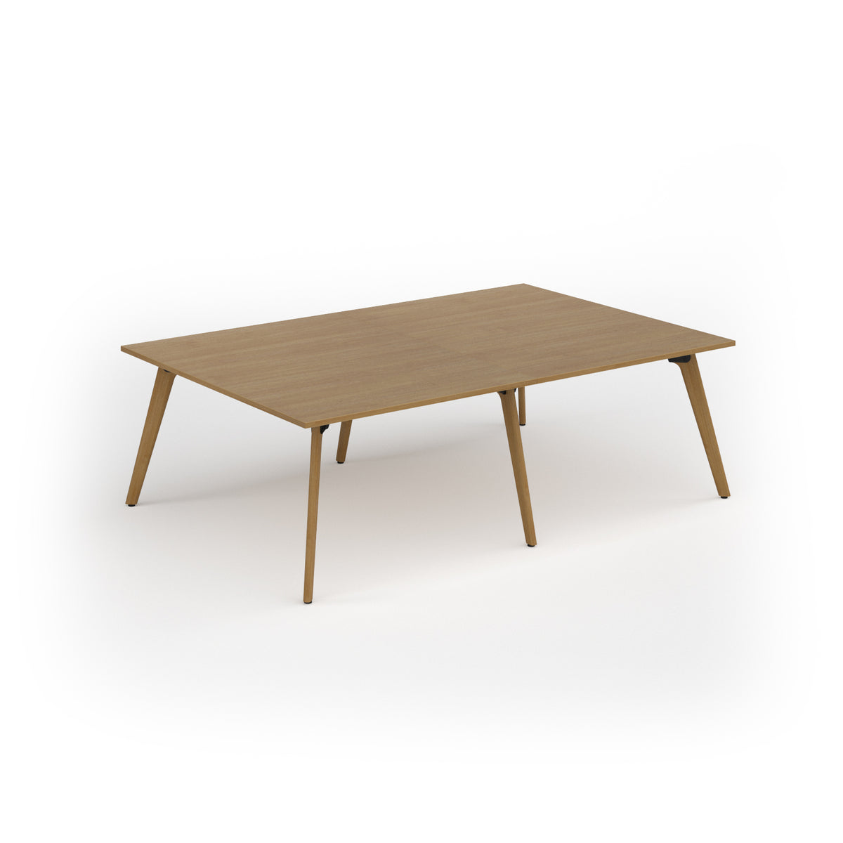 Unity worktable 2400w x 1600d with 4x solid oak legs, top in oak - view 1