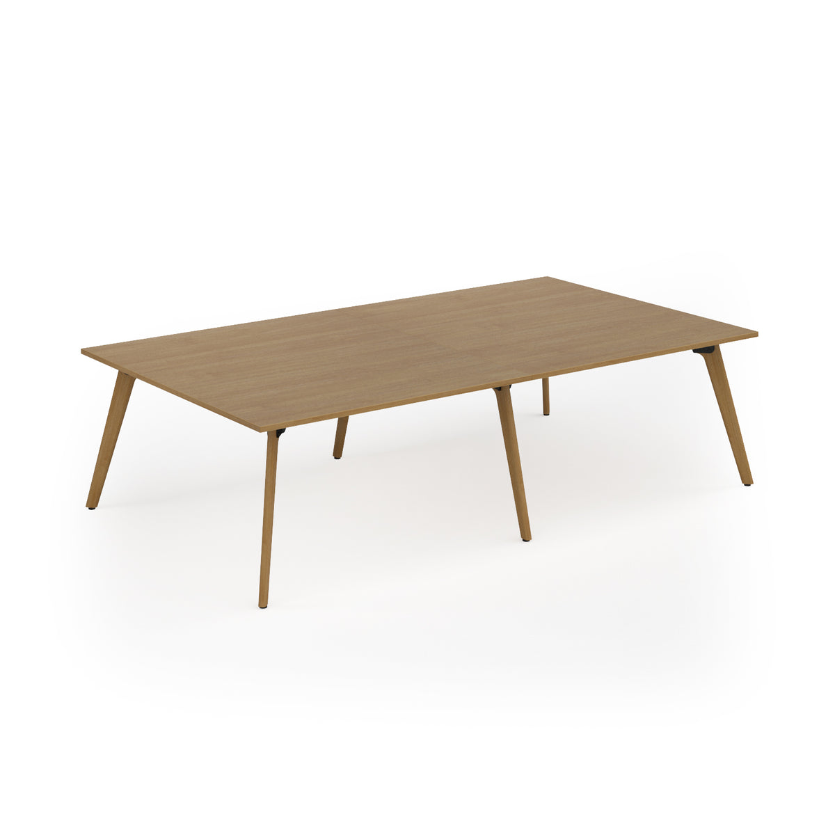 Unity worktable 2800w x 1600d with 4x solid oak legs, top in oak - view 1