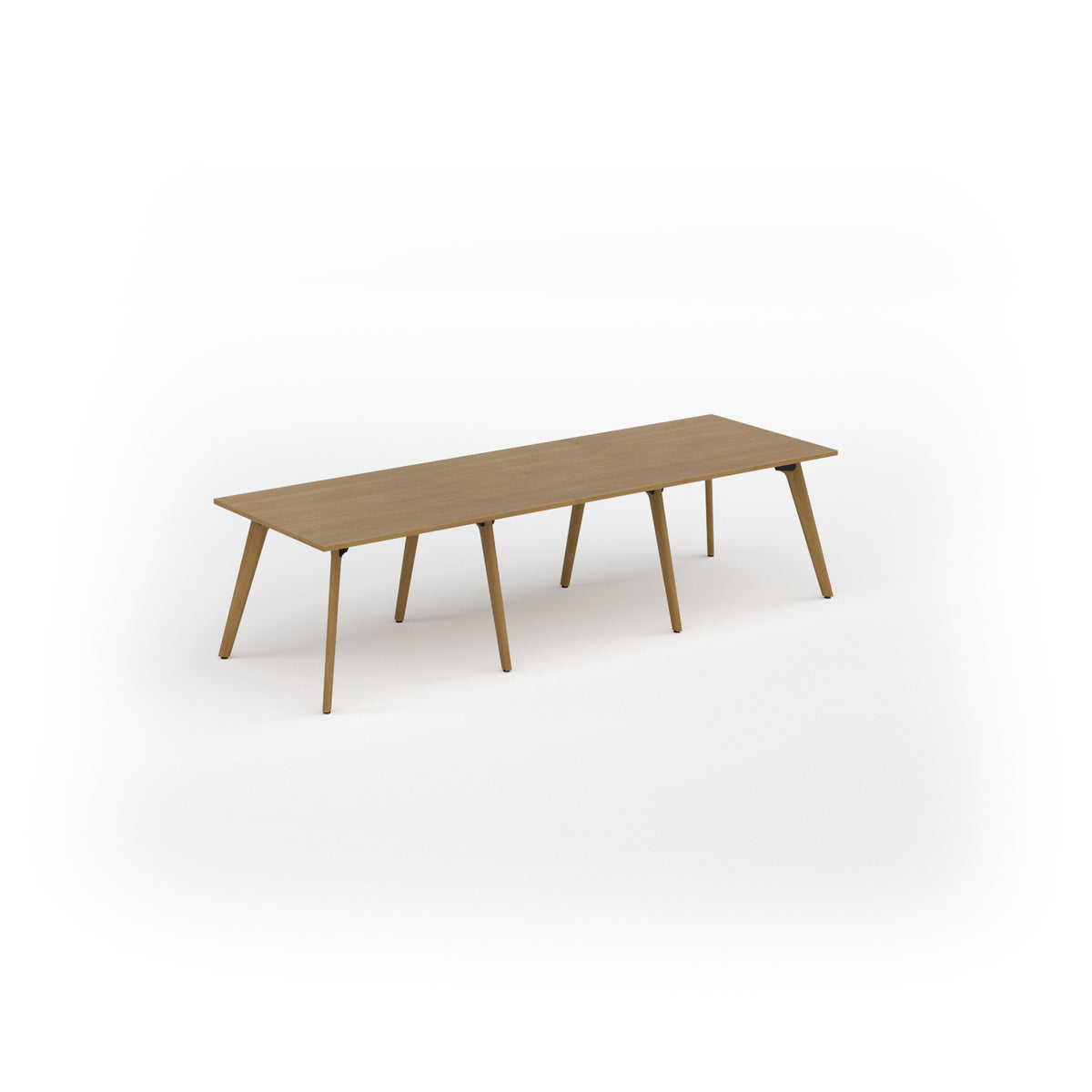 Unity worktable 3000w x 1000d with 4x solid oak legs, top in oak - view 1