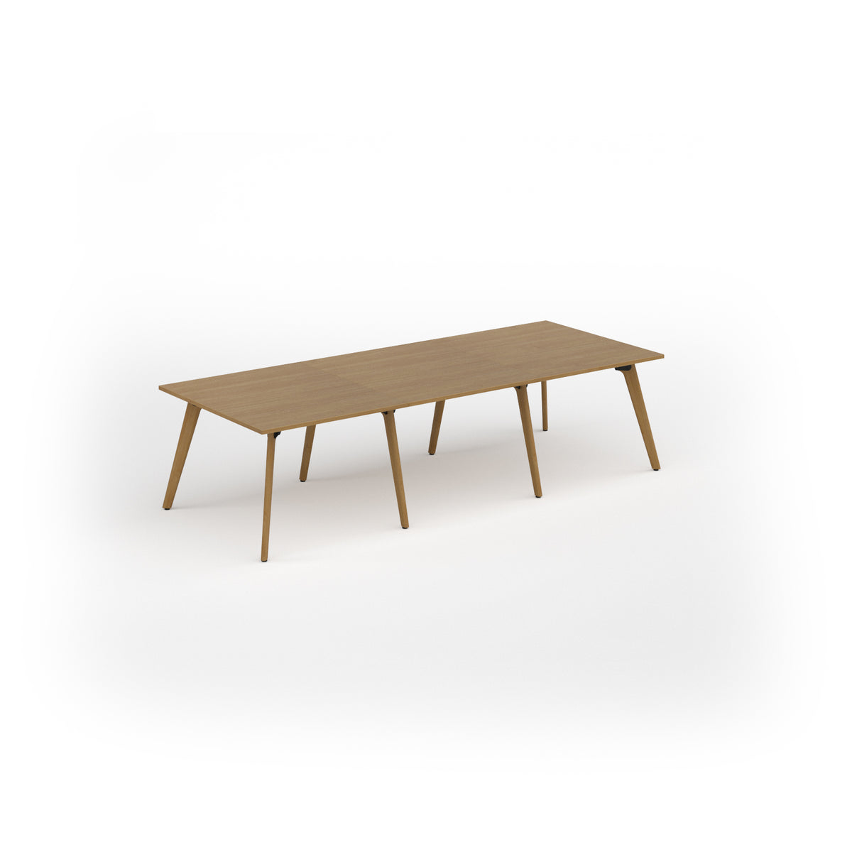 Unity worktable 3000w x 1200d with 4x solid oak legs, top in oak - view 1