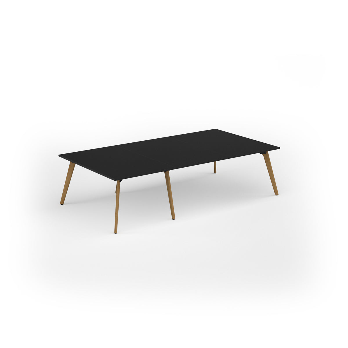 Unity worktable 3000w x 1600d with 4x solid oak legs, top in black - view 1