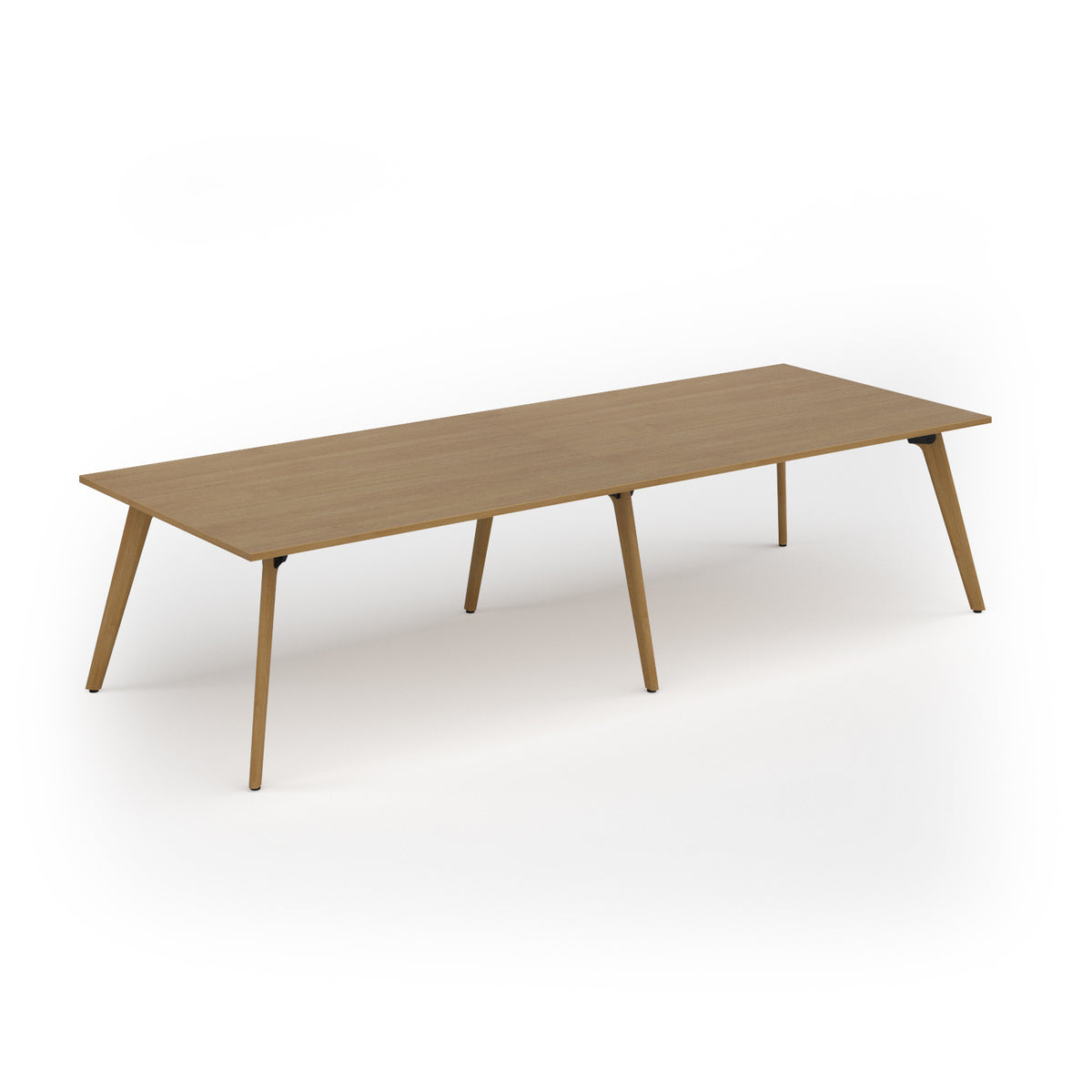 Unity worktable 3200w x 1200d with 4x solid oak legs, top in oak - view 1