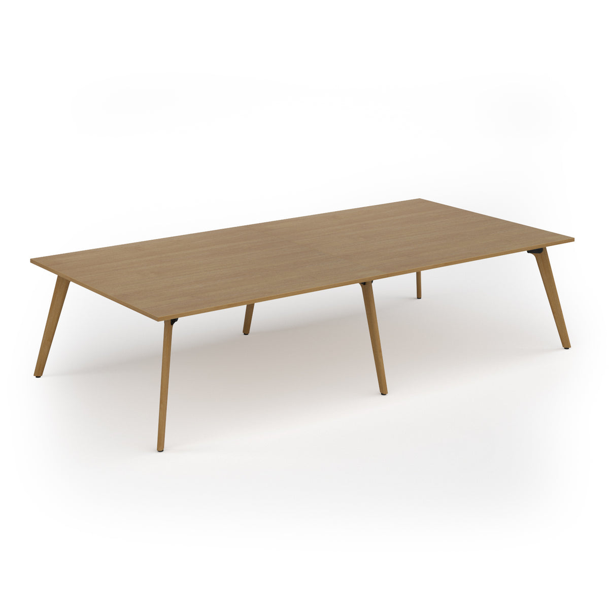 Unity worktable 3200w x 1600d with 4x solid oak legs, top in oak - view 1