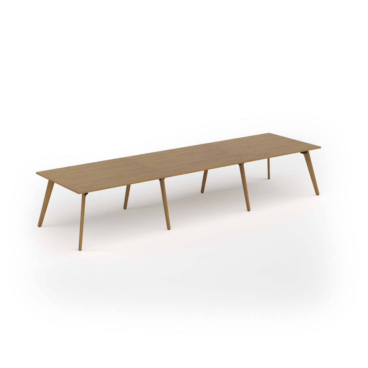 Unity worktable 4200w x 1200d with 4x solid oak legs, top in oak - view 1