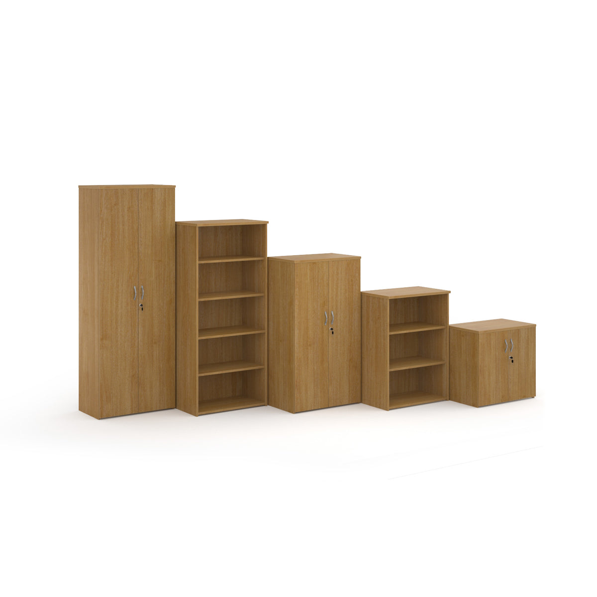 Universal bookcase 1090mm high with 2 shelves - oak - view 5