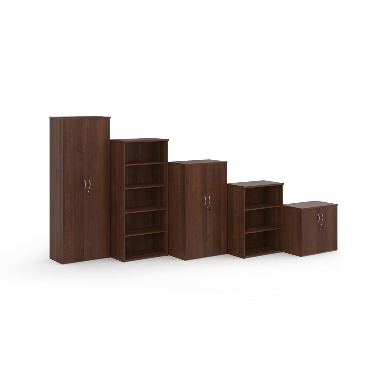 Universal bookcase 1090mm high with 2 shelves - Walnut - view 5