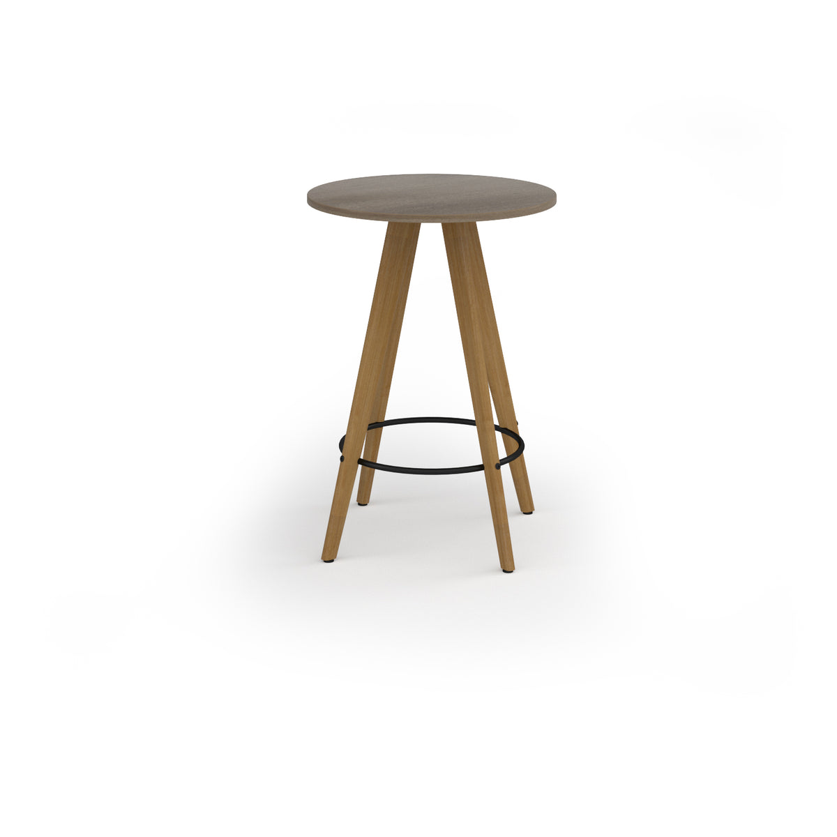 Unity circular poseur table 800dia with solid oak leg in Nebraska oak - view 1