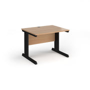 Vivo straight desk 1000mm x 800mm - black frame, Beech top - view 1