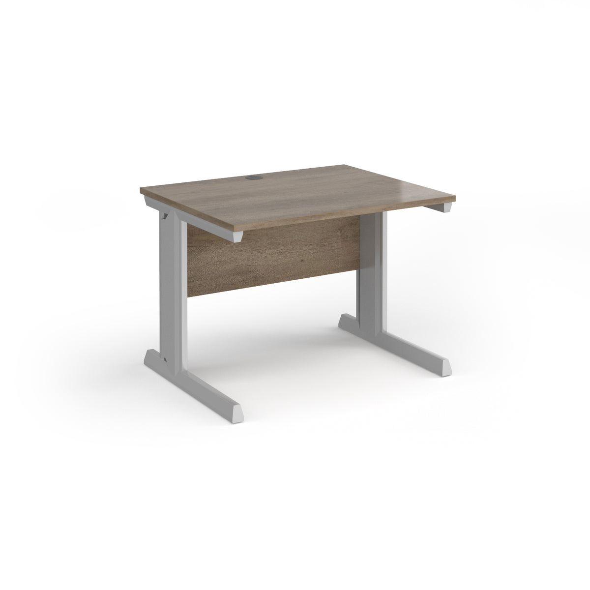 Vivo straight desk 1000mm x 800mm - silver frame, Nebraska Oak Top - view 1