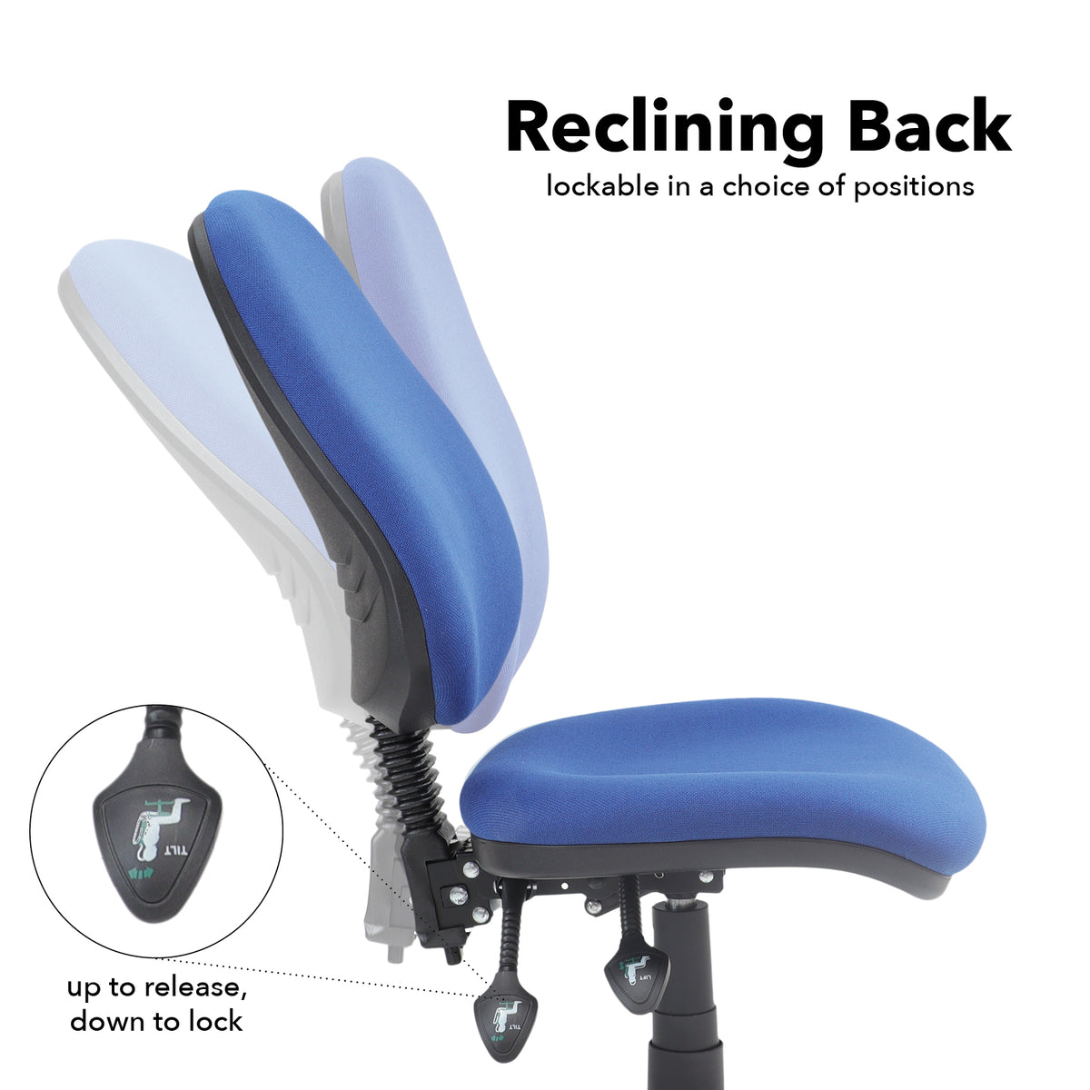 Vantage 100 2 lever PCB operators chair with no arms - blue - view 2