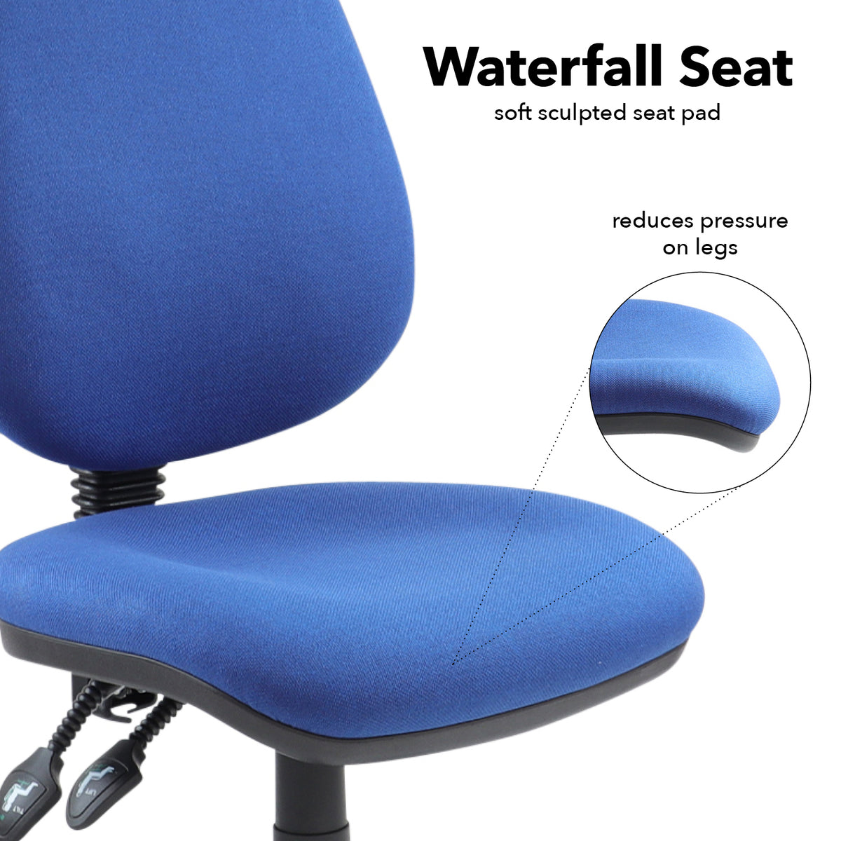 Vantage 100 2 lever PCB operators chair with no arms - blue - view 4