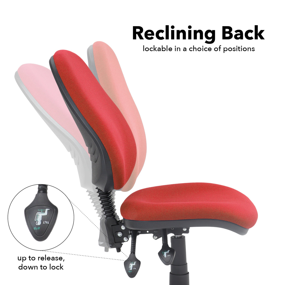 Vantage 100 2 lever PCB operators chair with no arms - red - view 2
