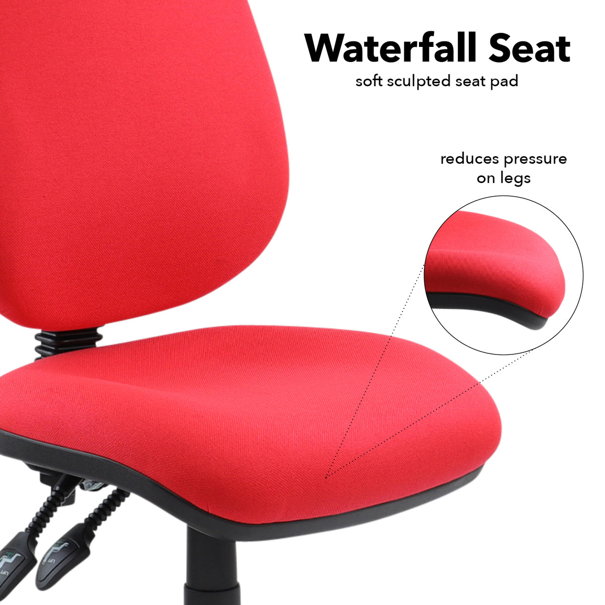 Vantage 100 2 lever PCB operators chair with no arms - red - view 4