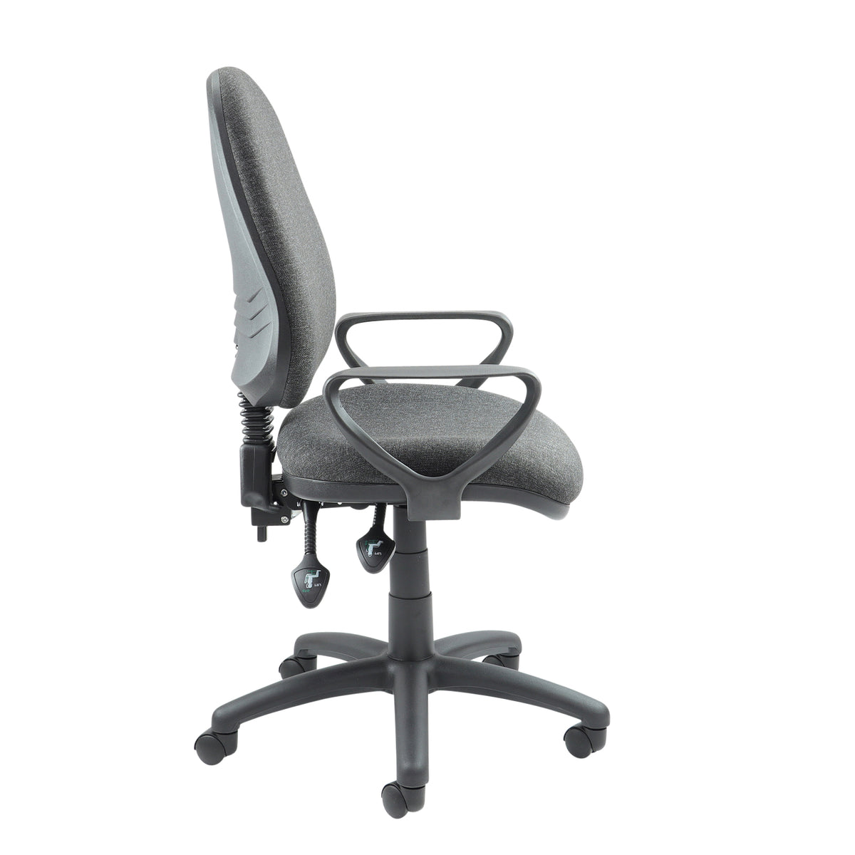 Vantage 100 2 lever PCB operators chair with fixed arms - charcoal - view 3