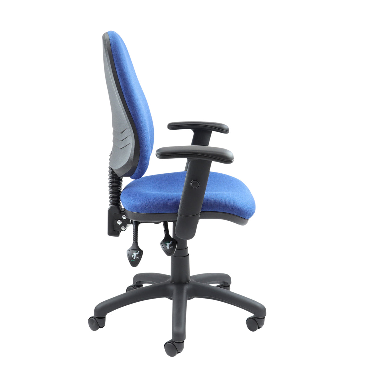 Vantage 100 2 lever PCB operators chair with adjustable arms - blue - view 3