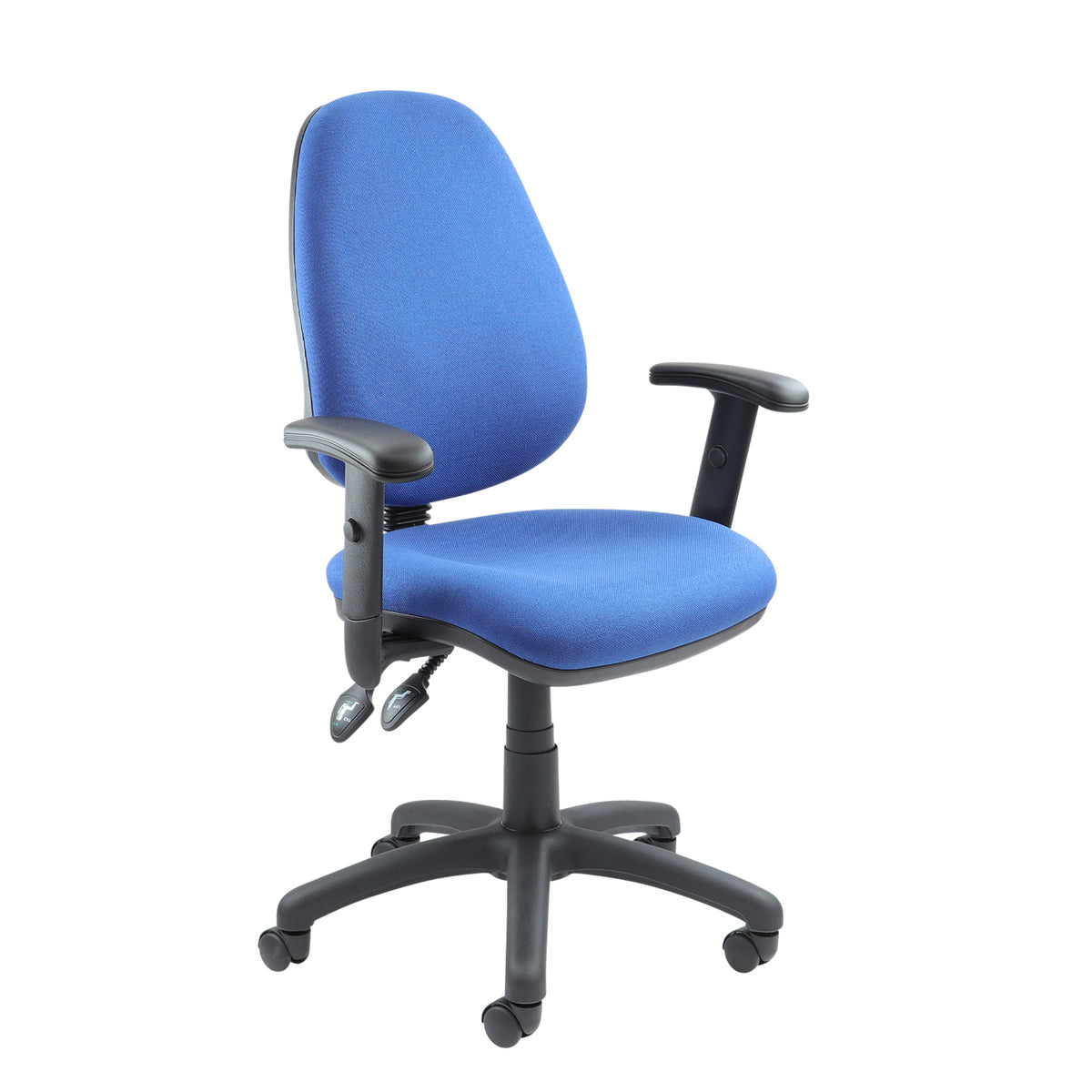 Vantage 100 2 lever PCB operators chair with adjustable arms - blue - view 1